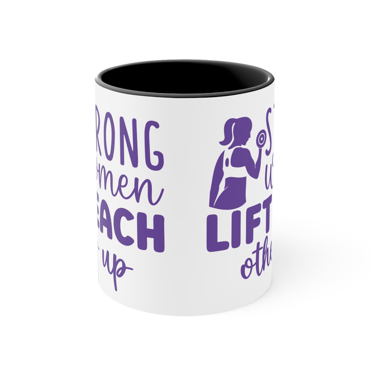 Strong Women... Workout Colorful Accent Mug 11oz - For Gym Fitness Enthusiasts