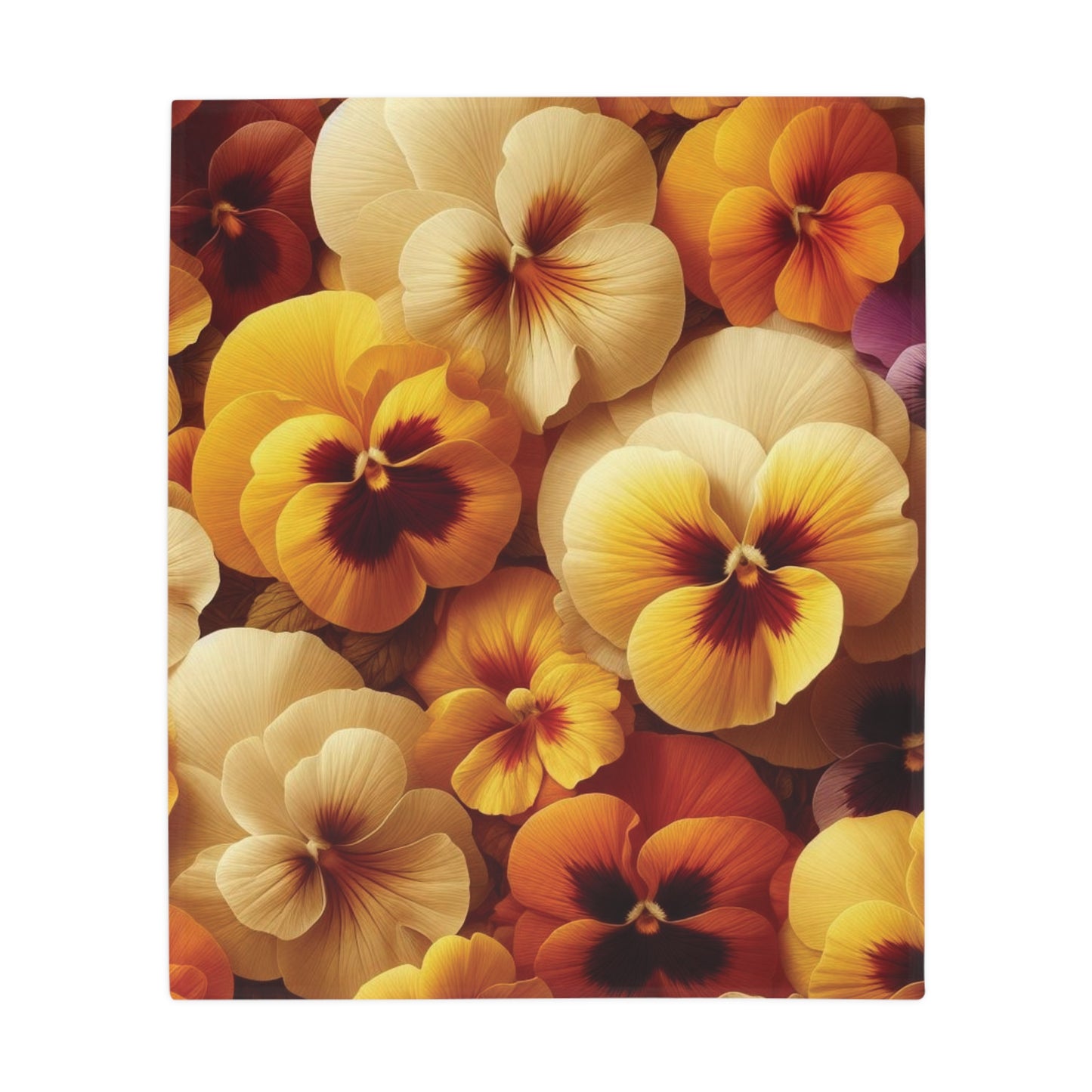 Pansies Plush Fleece Blanket