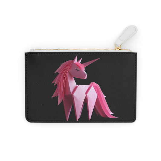 Origami Pink Unicorn Mini Clutch Bag