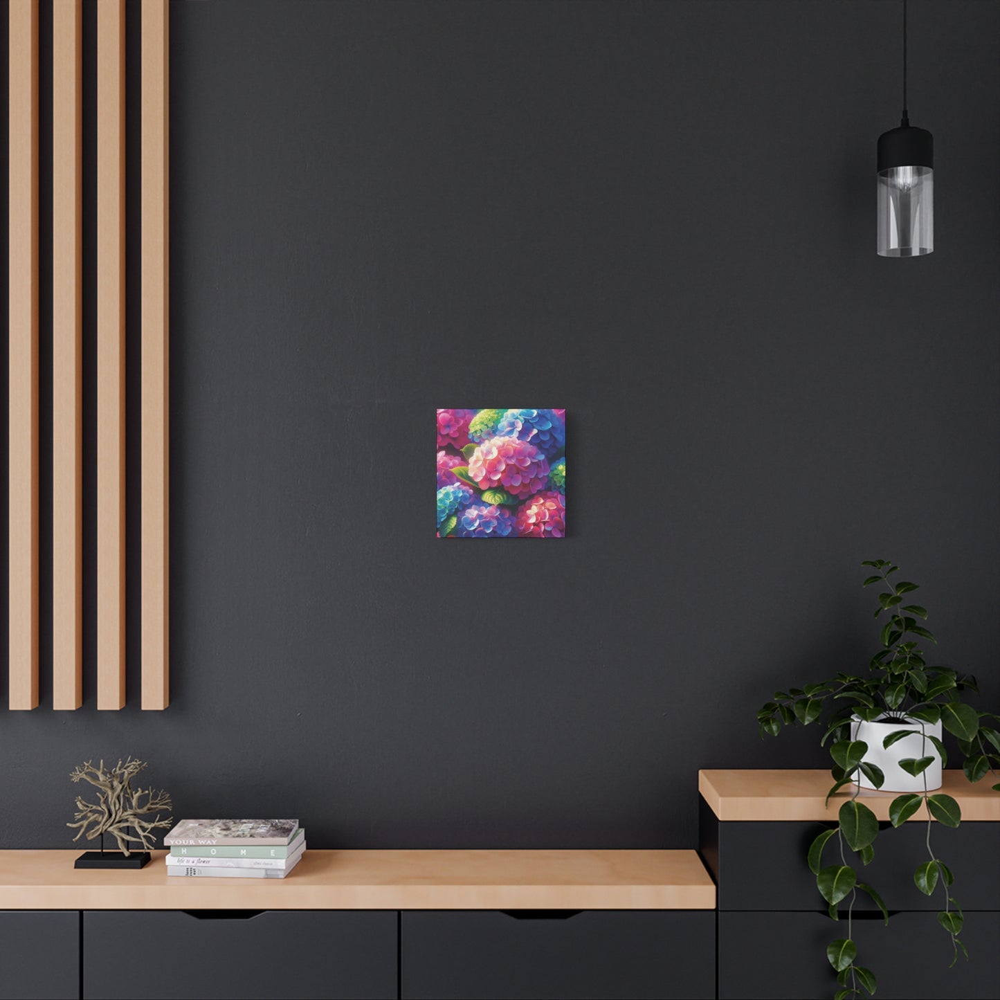 Hydrangeas Classic Canvas - Black