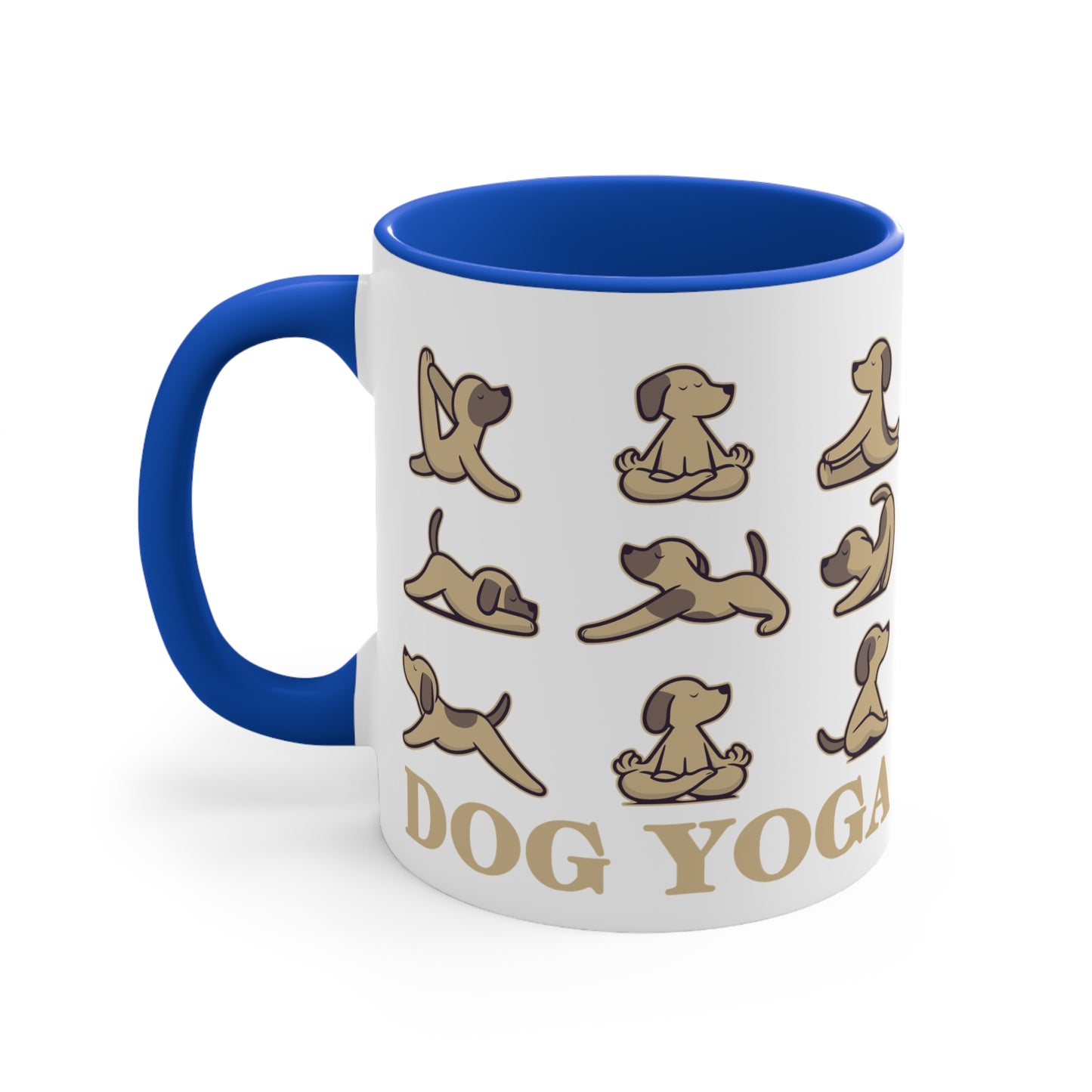 Dog Yoga Color Accent Mug 11oz - Zen Meditation Gift