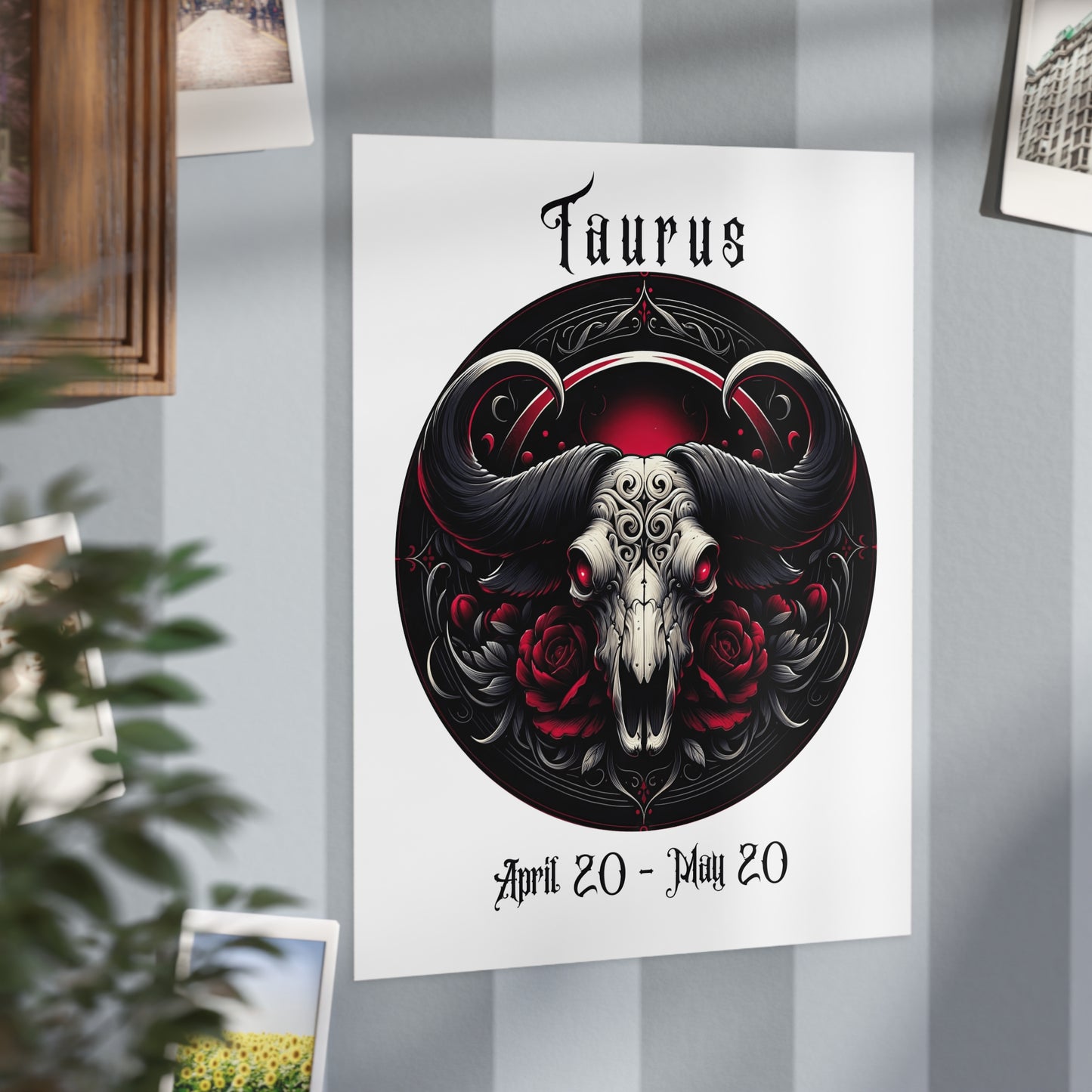 Gothic Taurus Unframed Prints - white