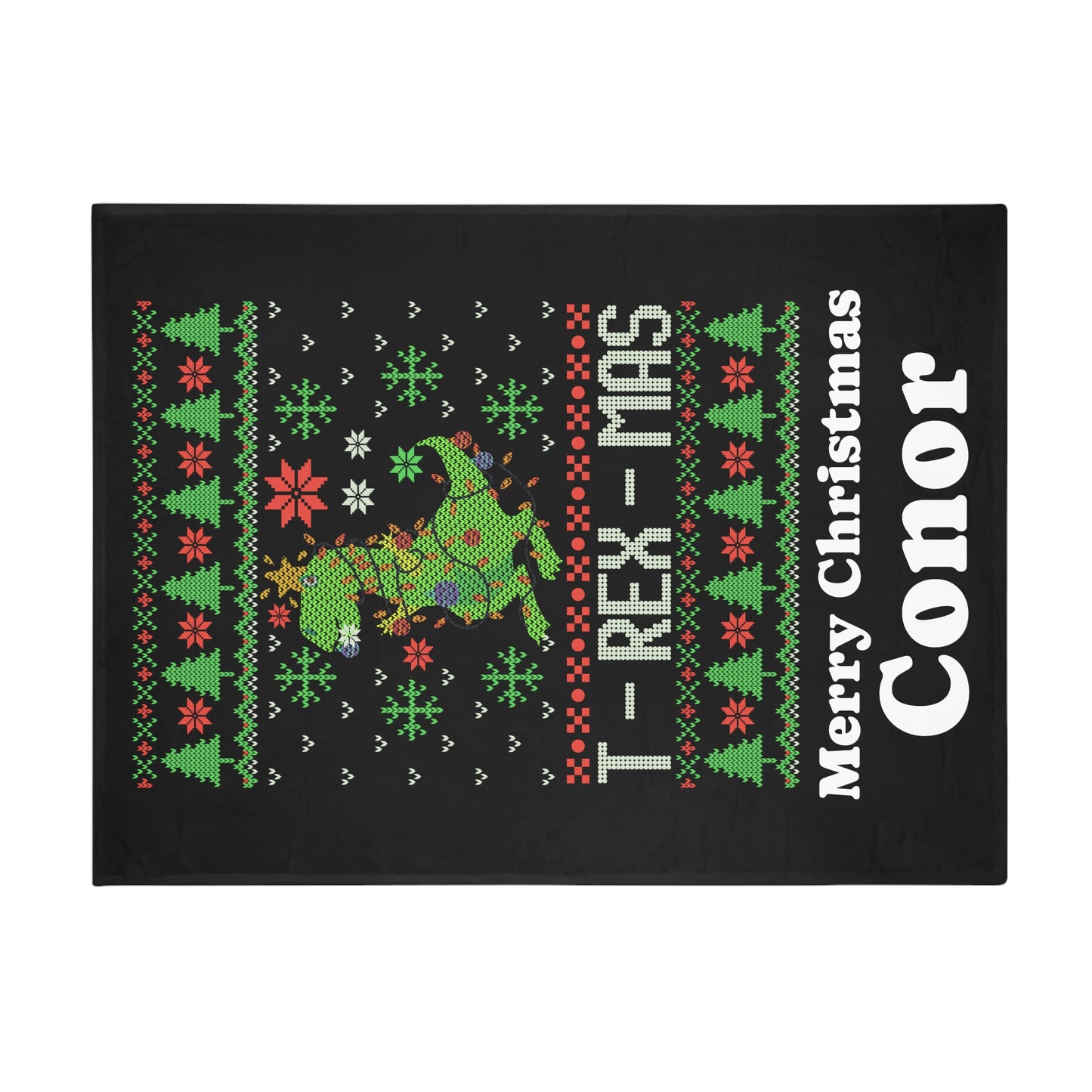 Customisable T-Rex-Mas Plush Fleece Blanket