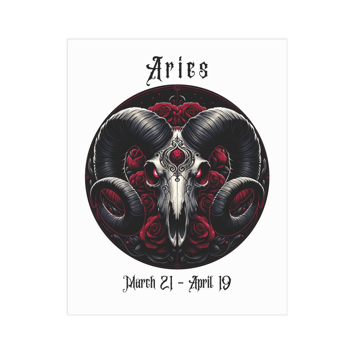 Gothic Aries Unframed Prints - white