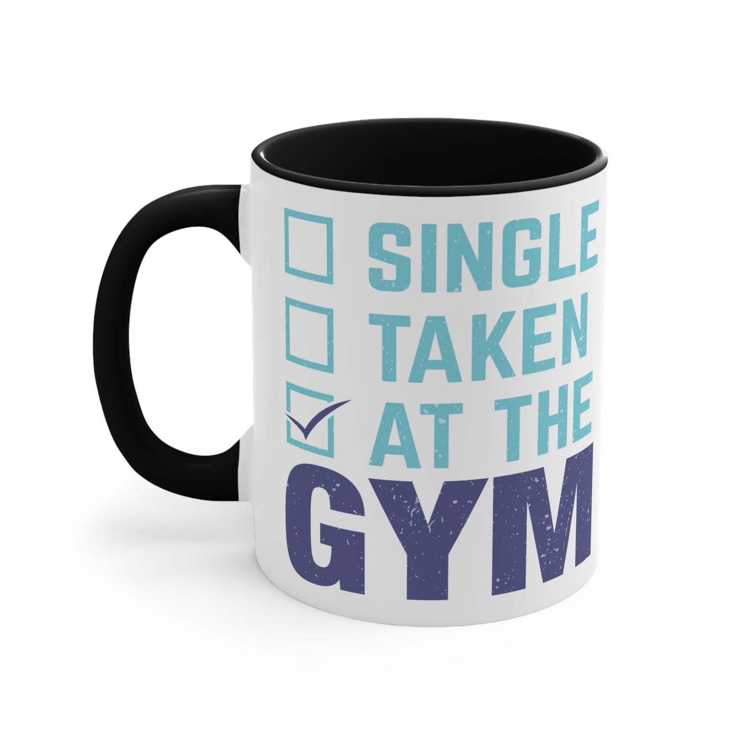 At The Gym Colorful Accent Mug 11oz - For Gym Fitness Enthusiasts