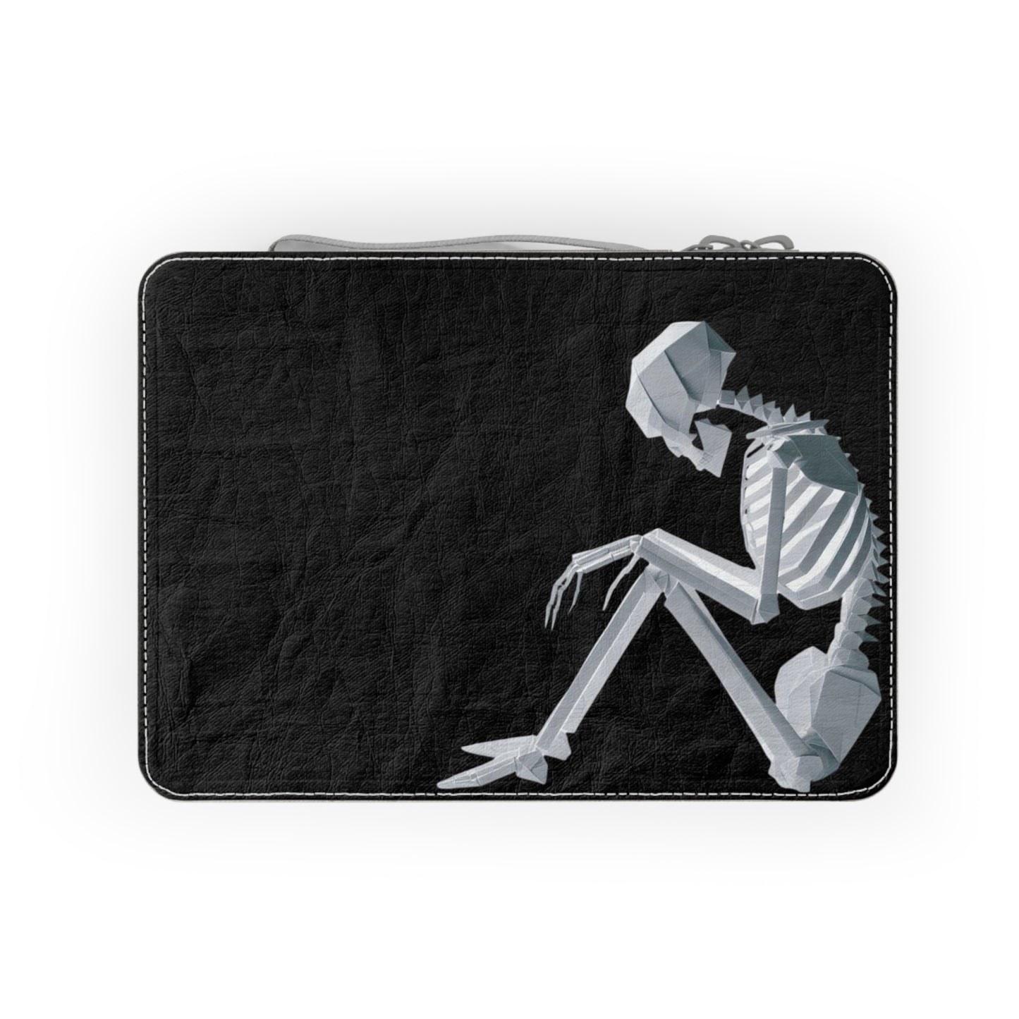 Origami Skeleton  Paper Lunch Bag - black