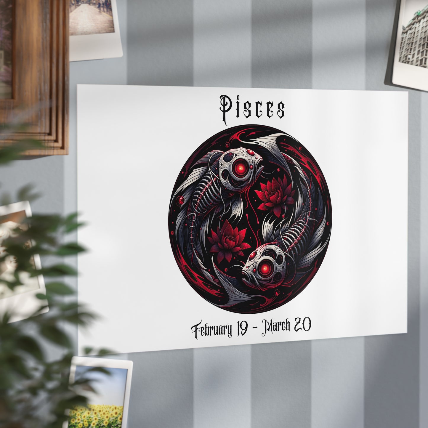 Gothic Pisces Unframed Prints - white