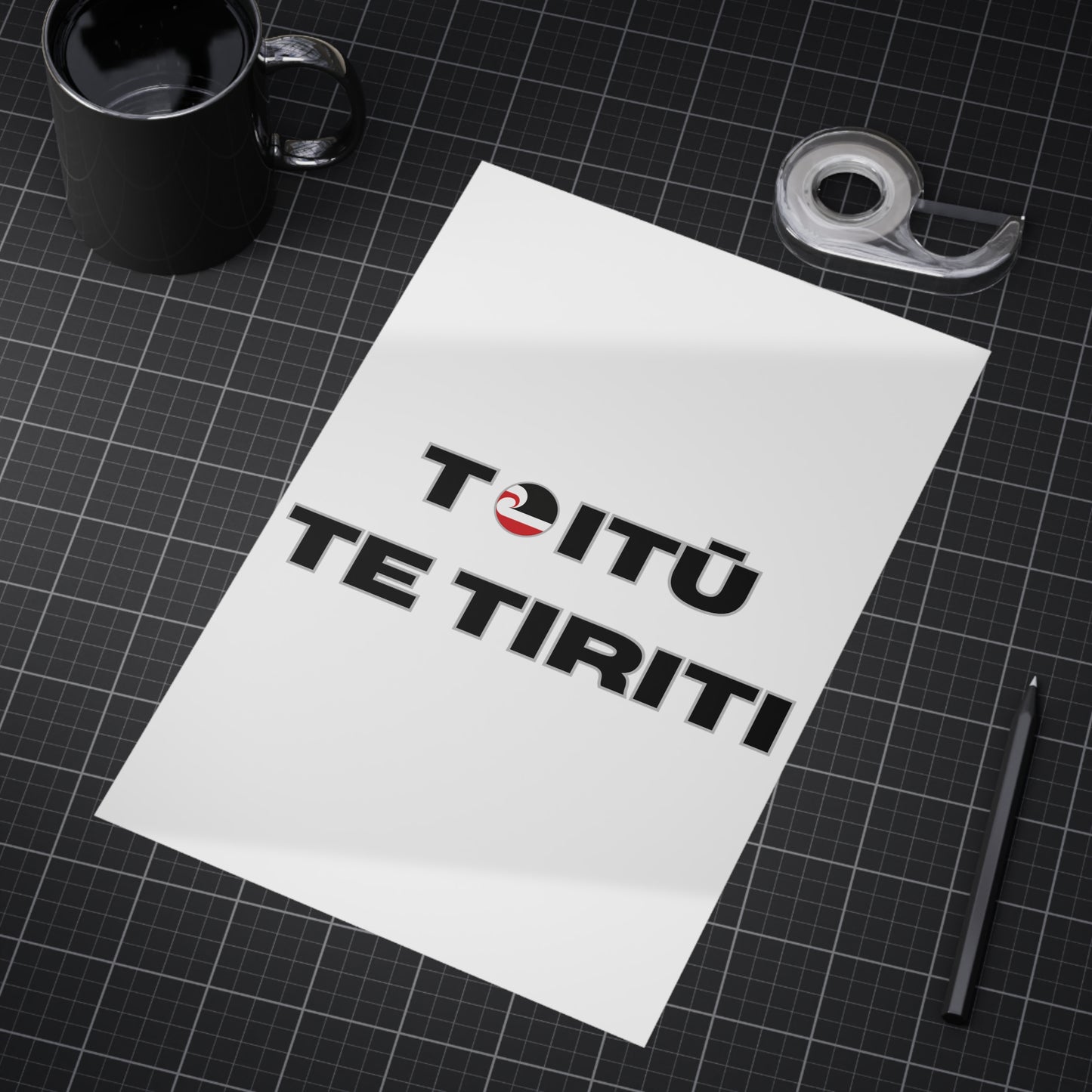 Toitū Te Tiriti Unframed Prints - white