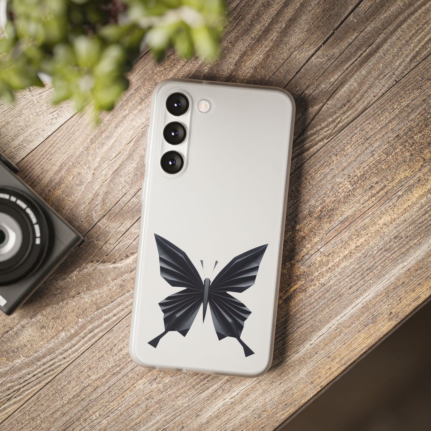 Origami Black Butterfly Flexi Cases