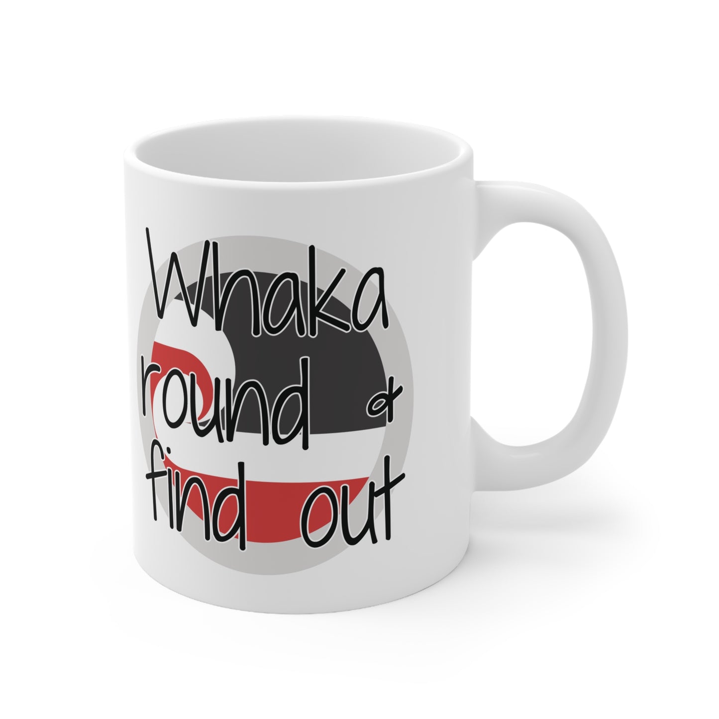 Whaka Round & Find Out Ceramic Coffee Cups, 11oz