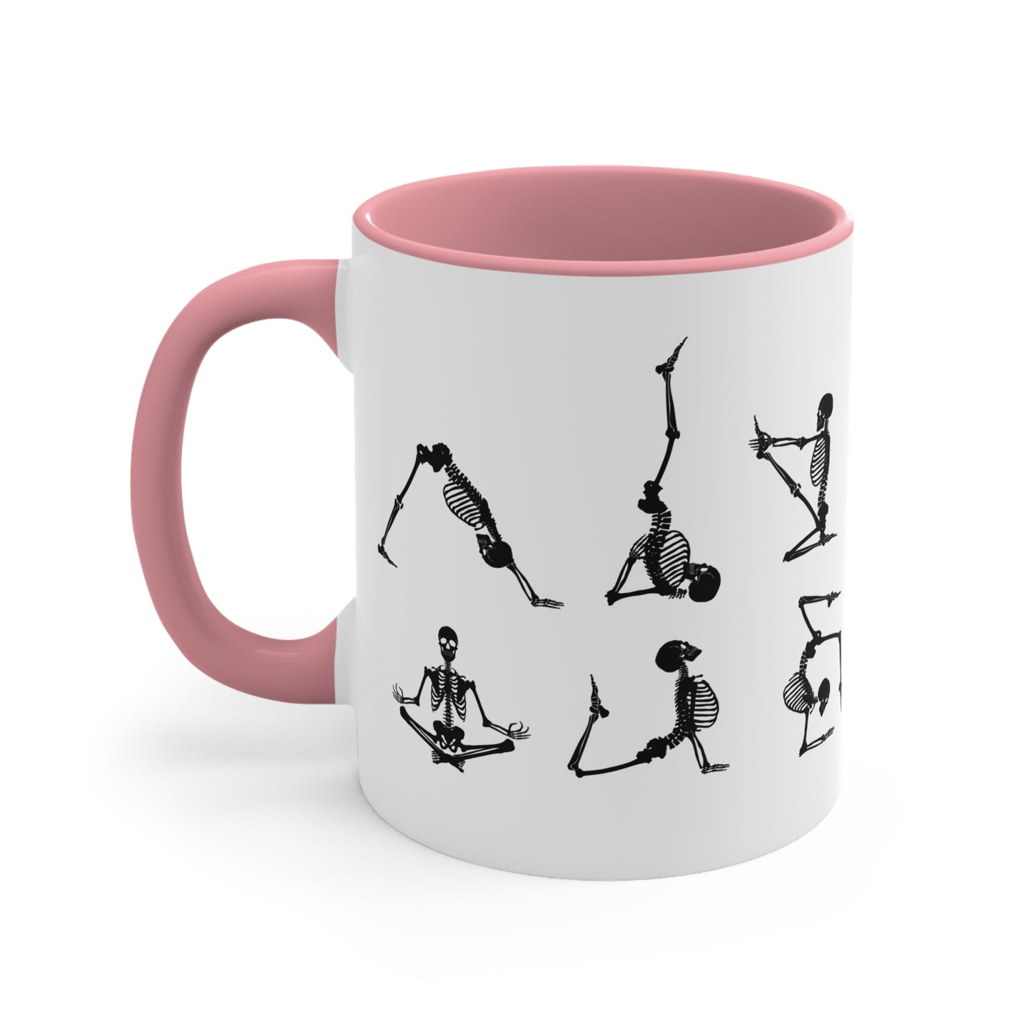 Skeleton Yoga Color Accent Mug 11oz - Zen Meditation Gift