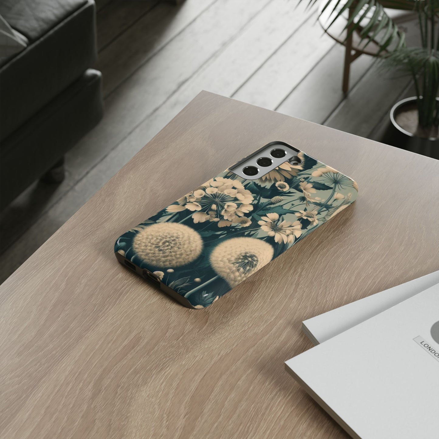 Blue & Cream Flowers Tough Cases iPhone/Google/Samsung