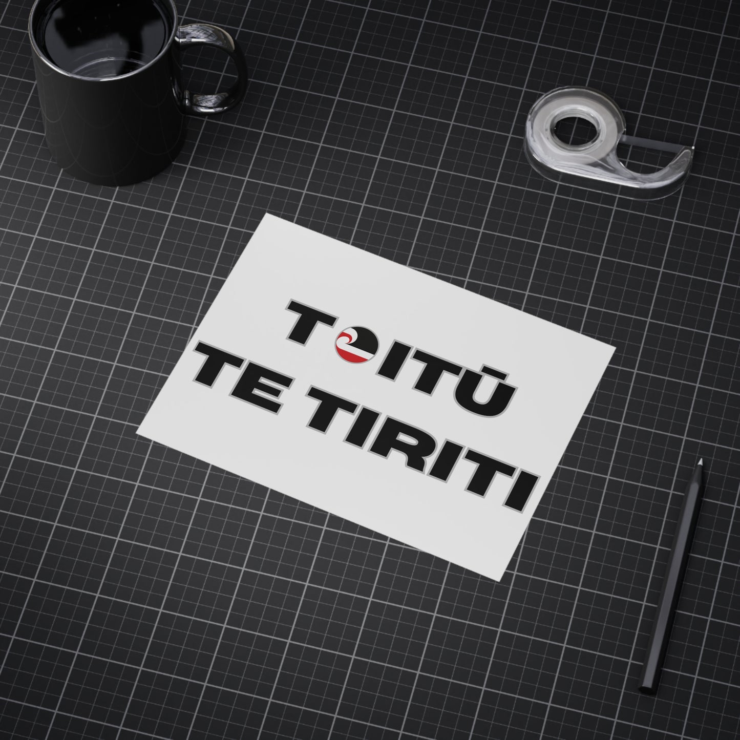 Toitū Te Tiriti Unframed Prints - white