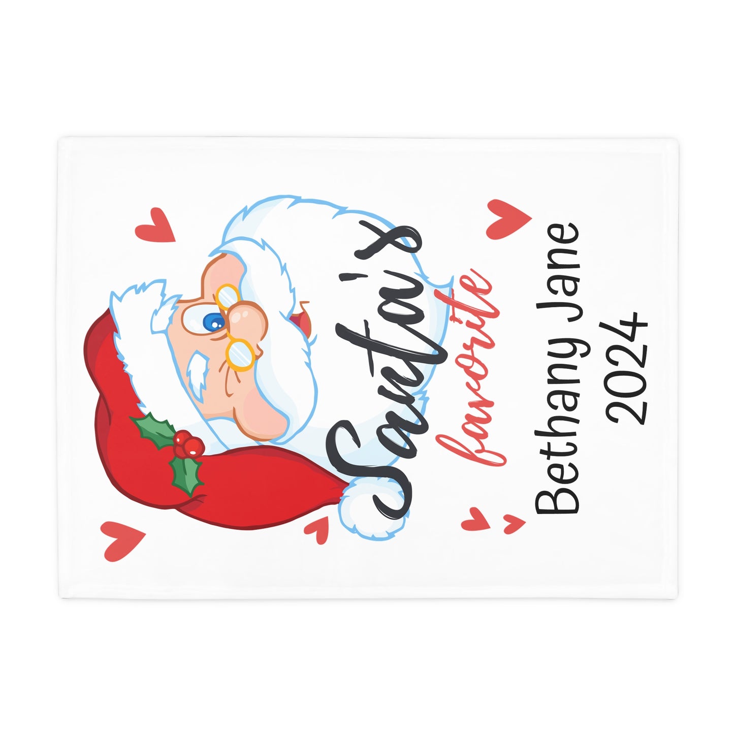 Customisable Santa's Favourite Plush Fleece Blanket