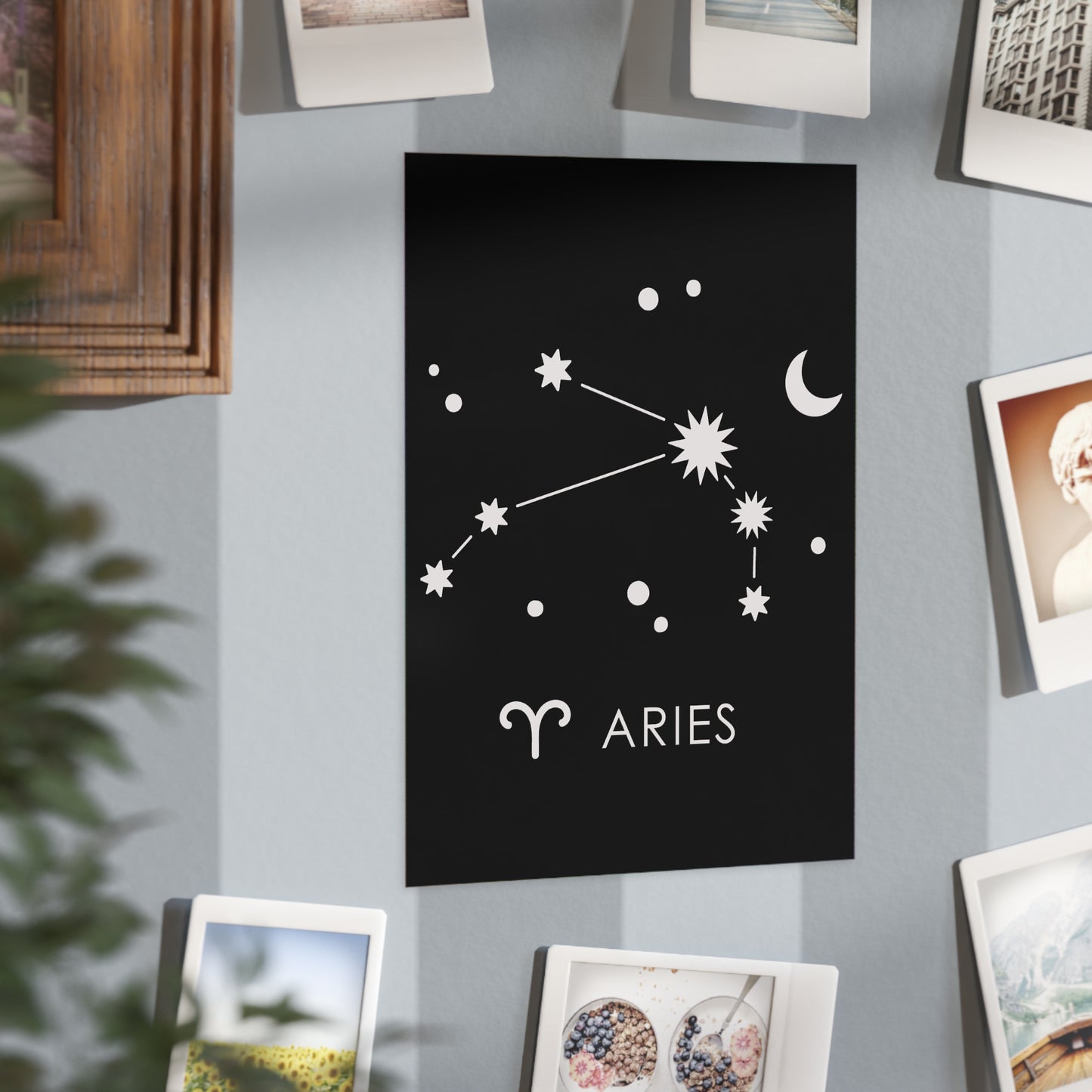 Aries Starmap Unframed Prints - black