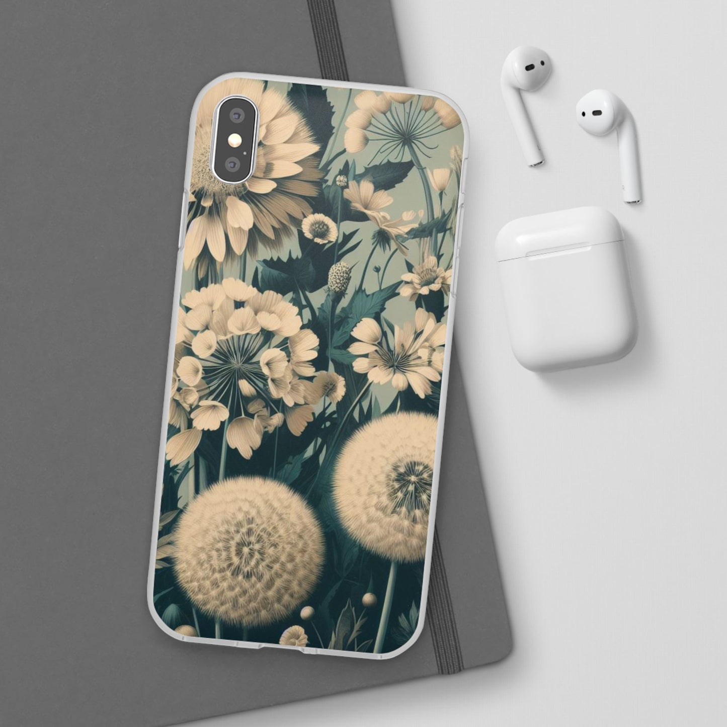 Blue & Cream Flowers Flexi Cases