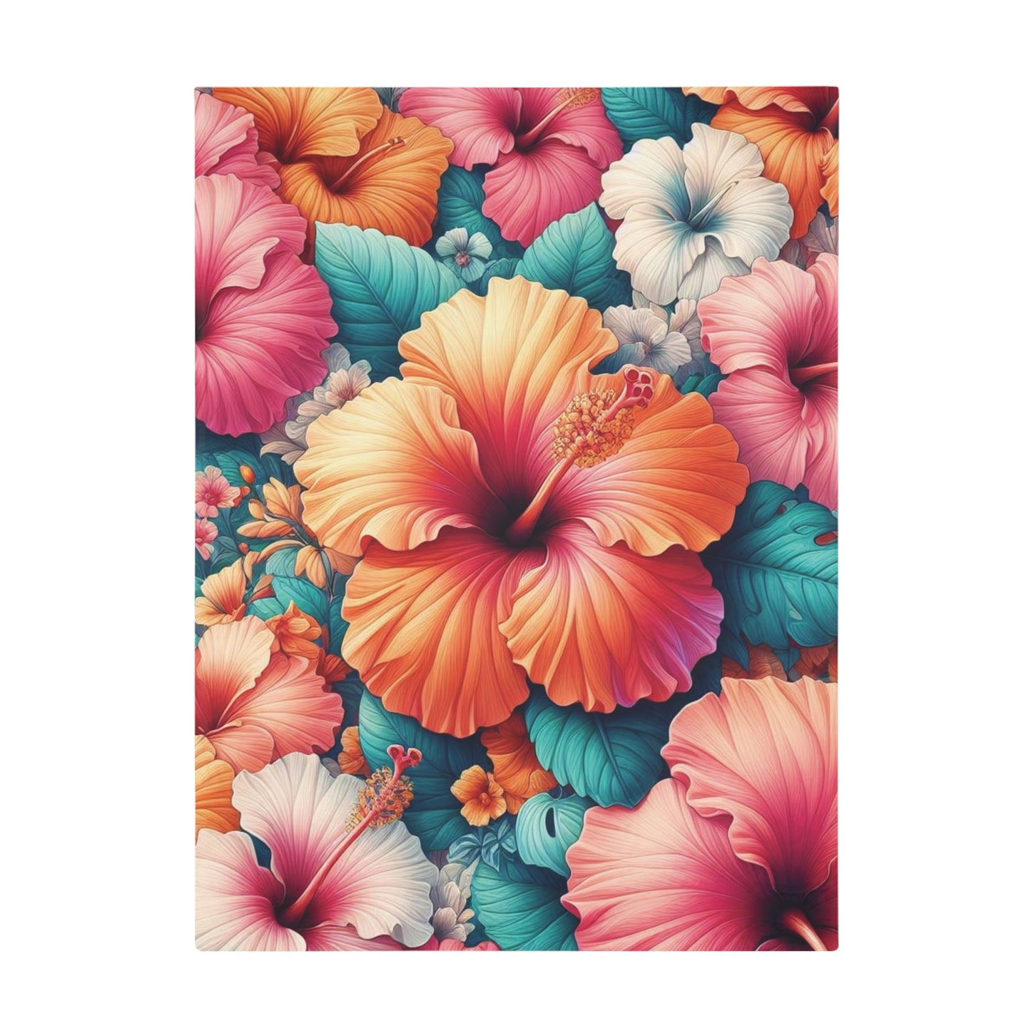 Hibiscus #3 Plush Fleece Blanket