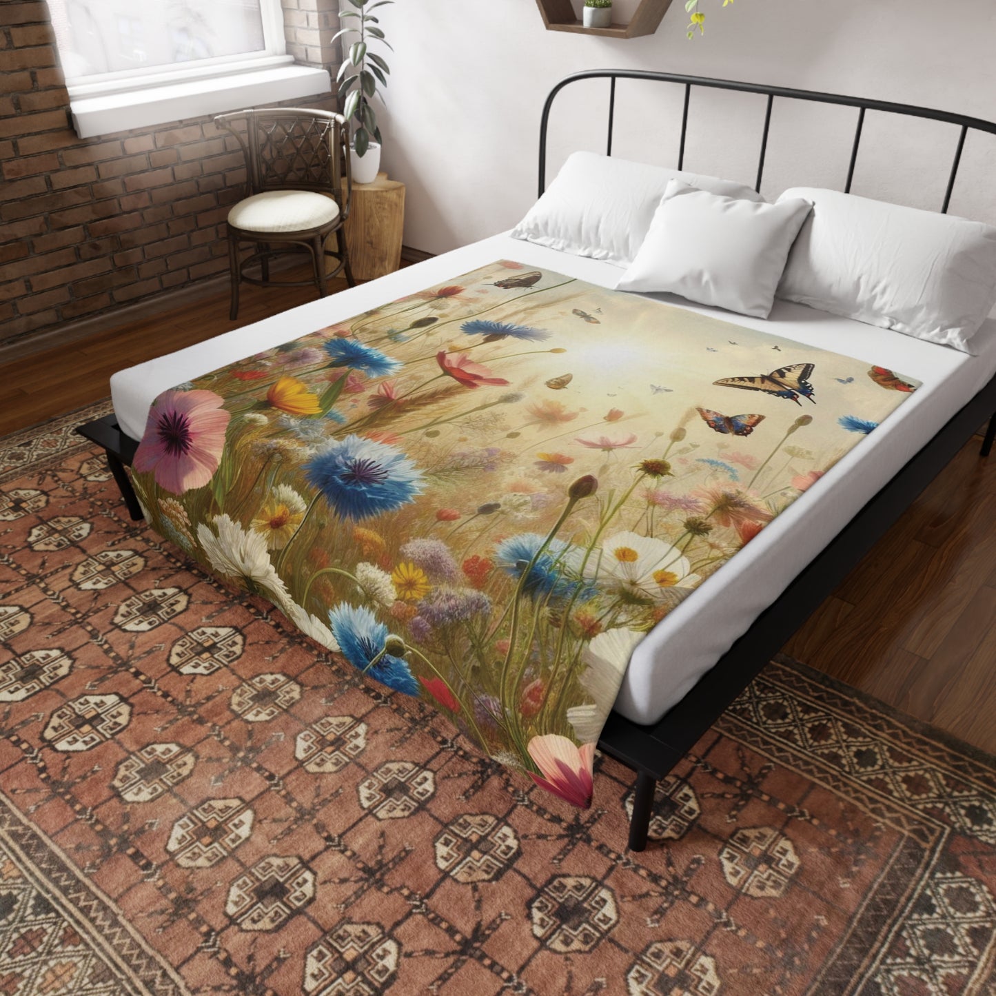 Wild Flowers #3 Plush Fleece Blanket