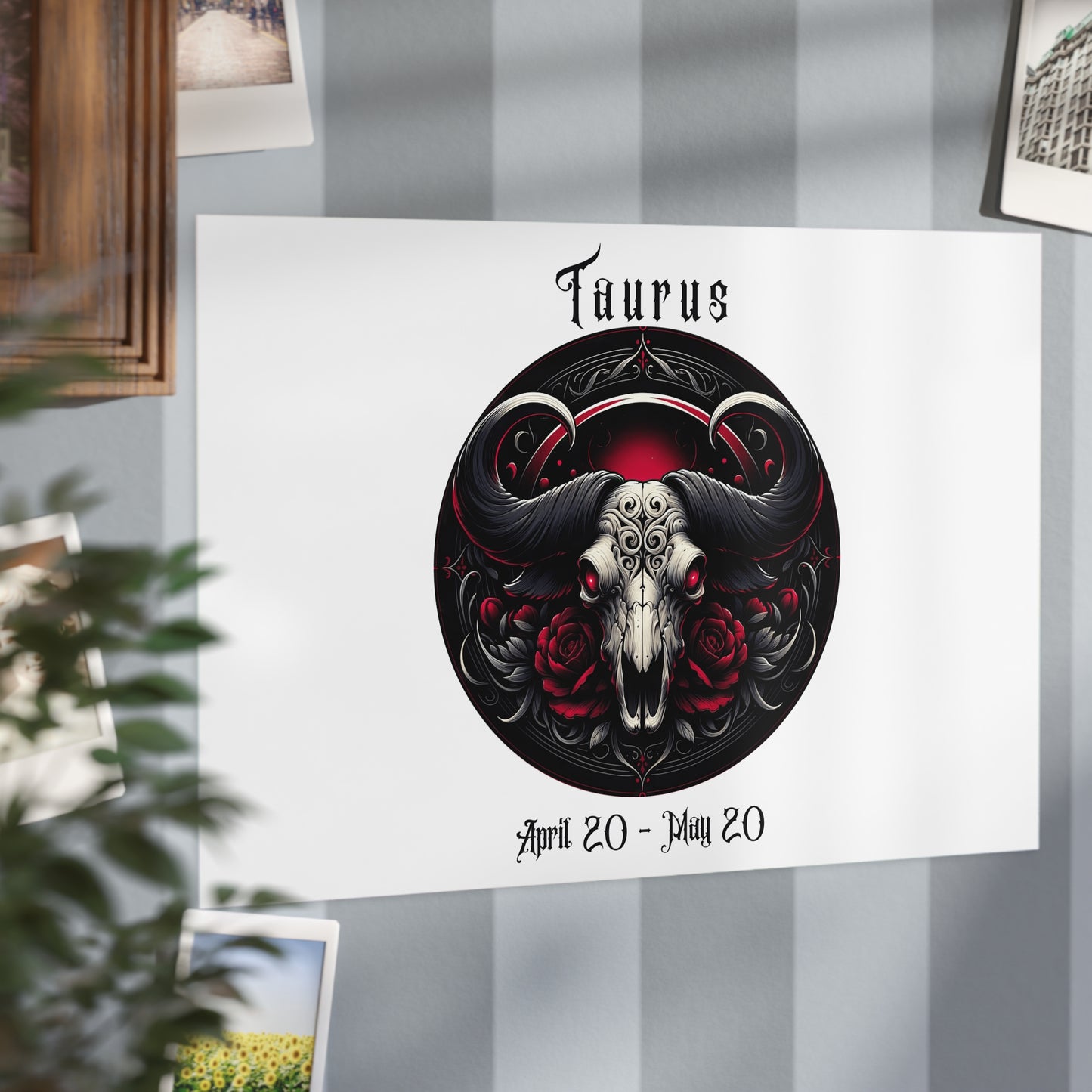 Gothic Taurus Unframed Prints - white