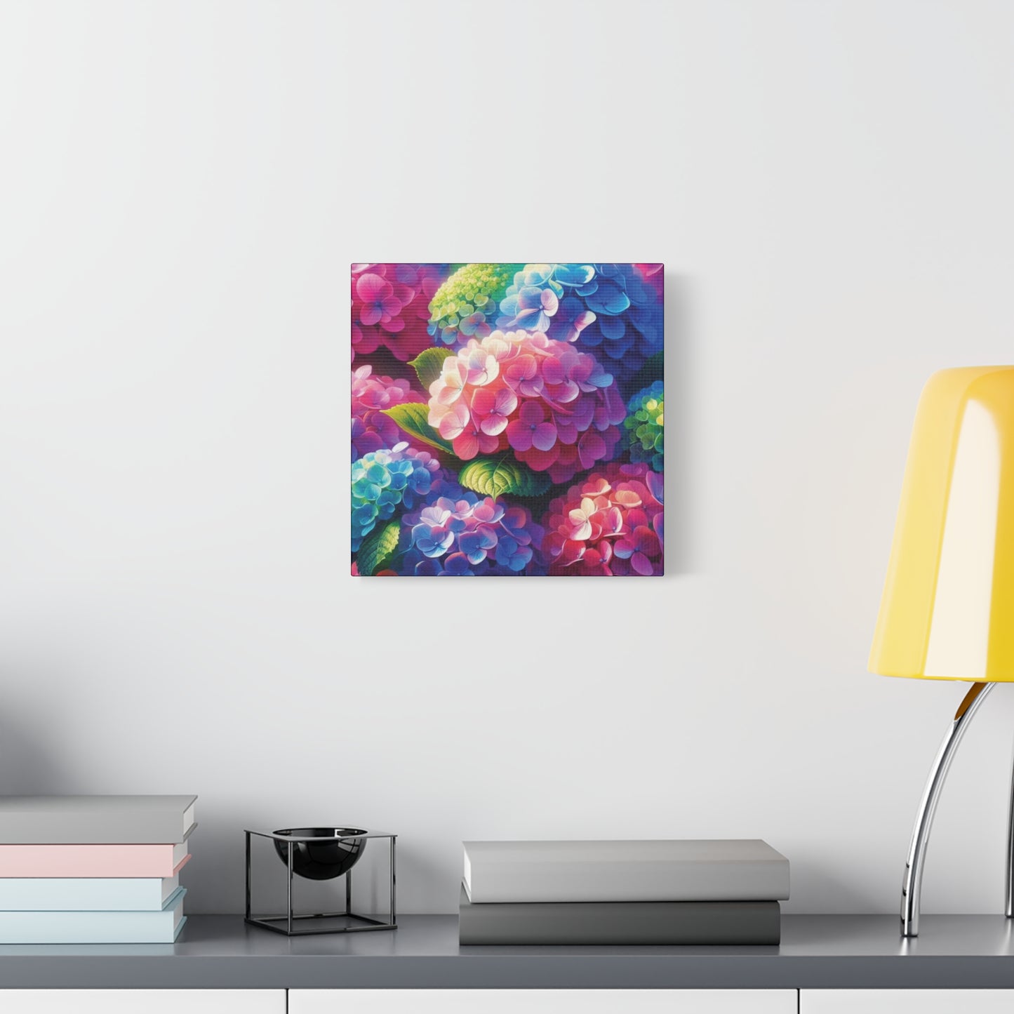 Hydrangeas Classic Canvas - Black