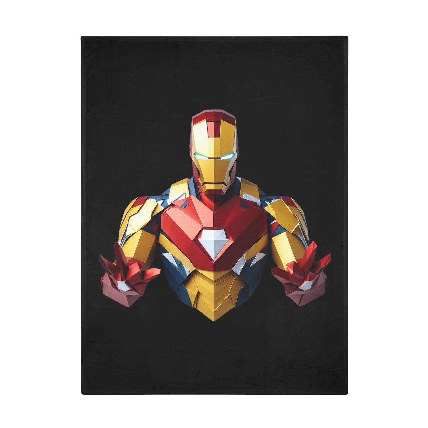 Origami IronMan Plush Fleece Blanket - Black