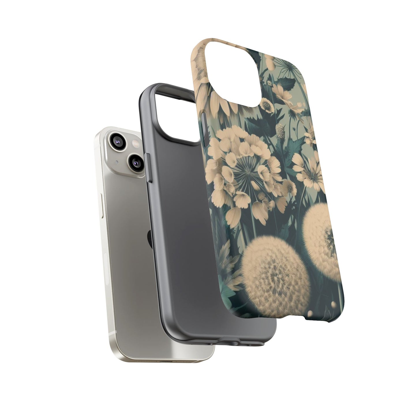 Blue & Cream Flowers Tough Cases iPhone/Google/Samsung