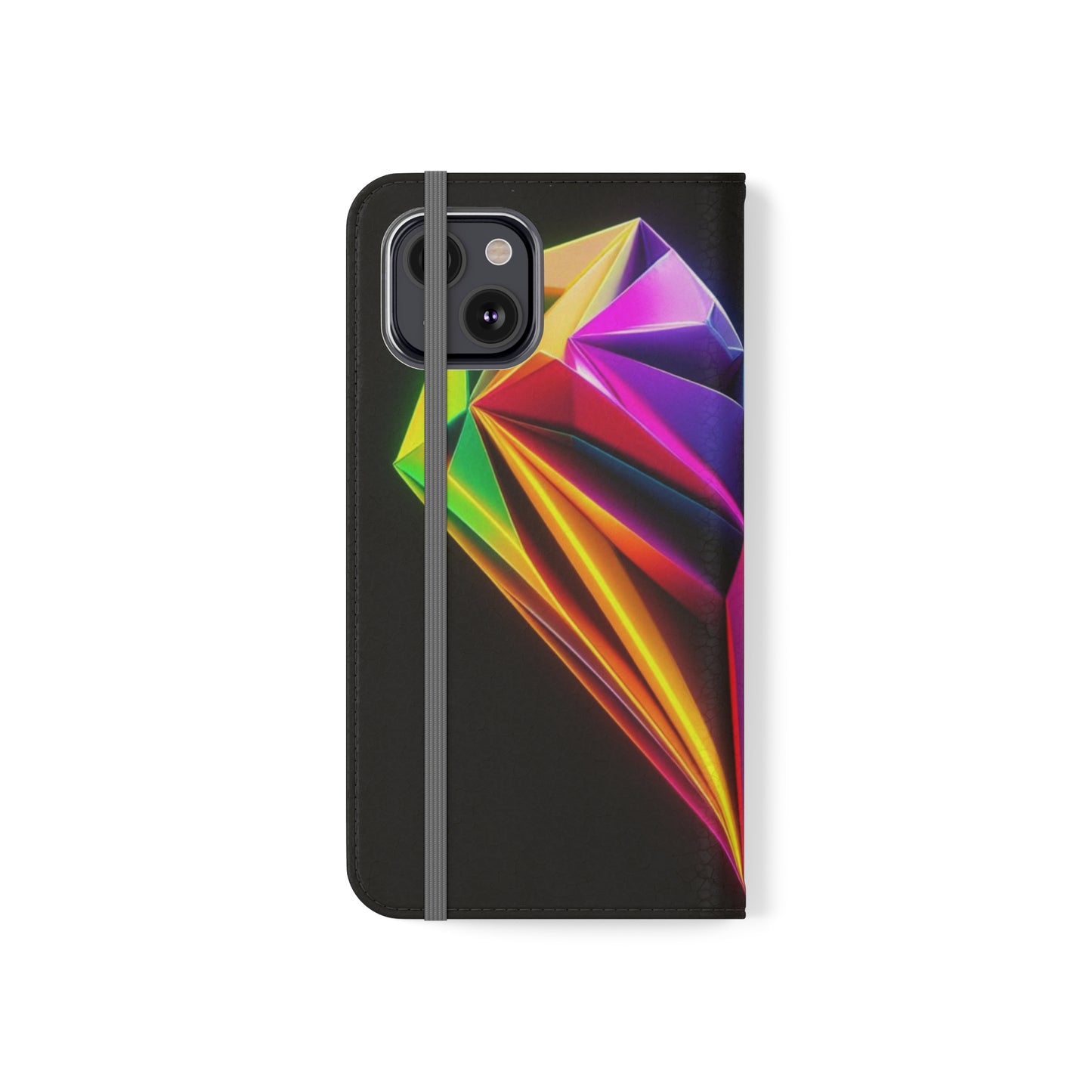 Origami Neon Heart Flip Cases - iPhone/Samsung