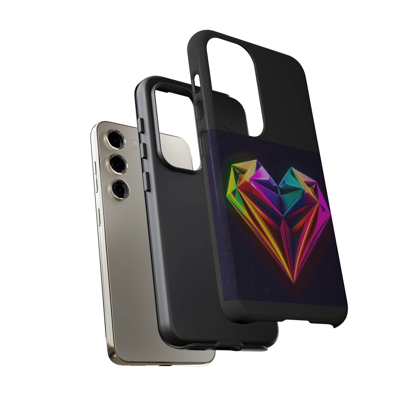 Origami Neon Heart Tough Cases iPhone/Google/Samsung