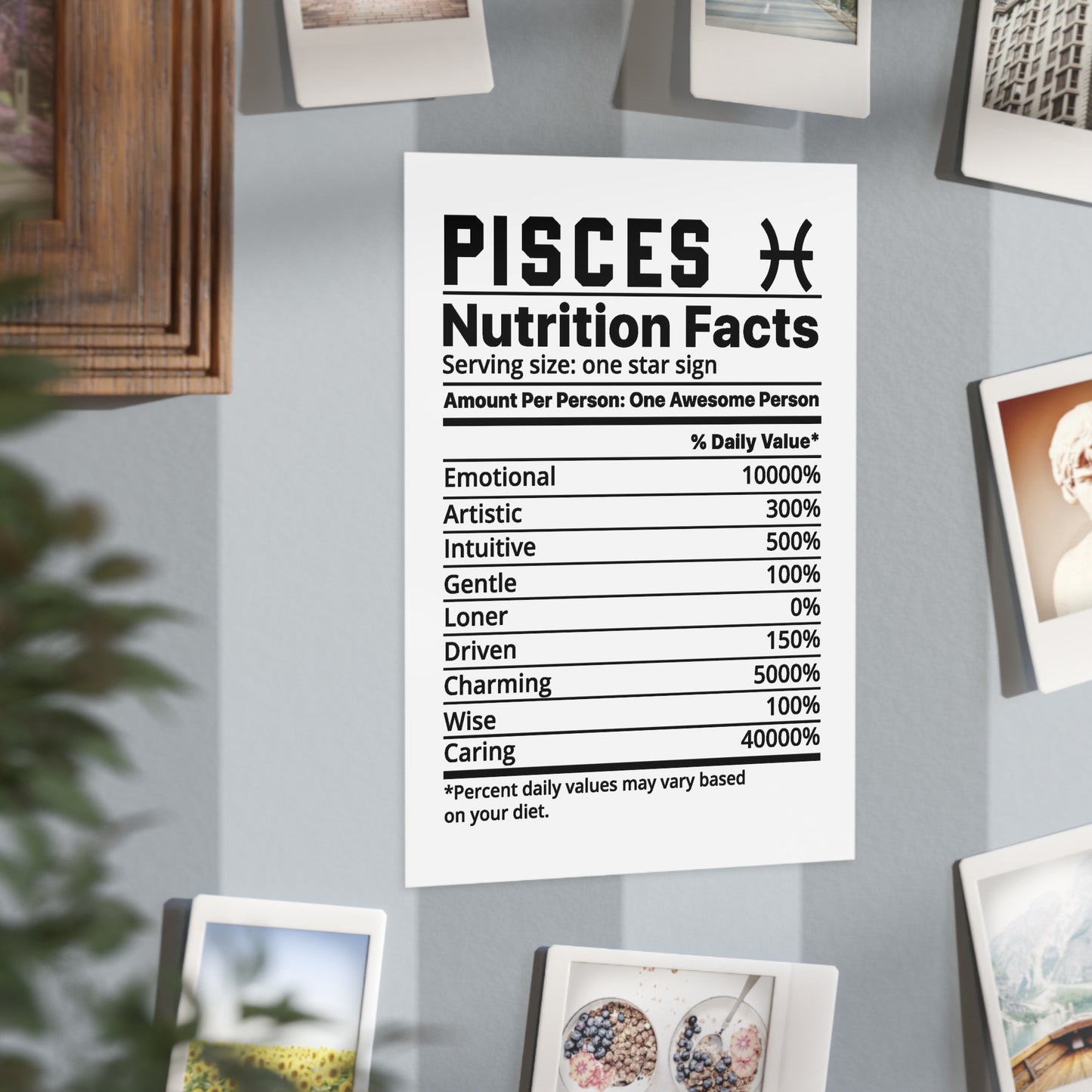 Pisces Nutrition Unframed Prints - white