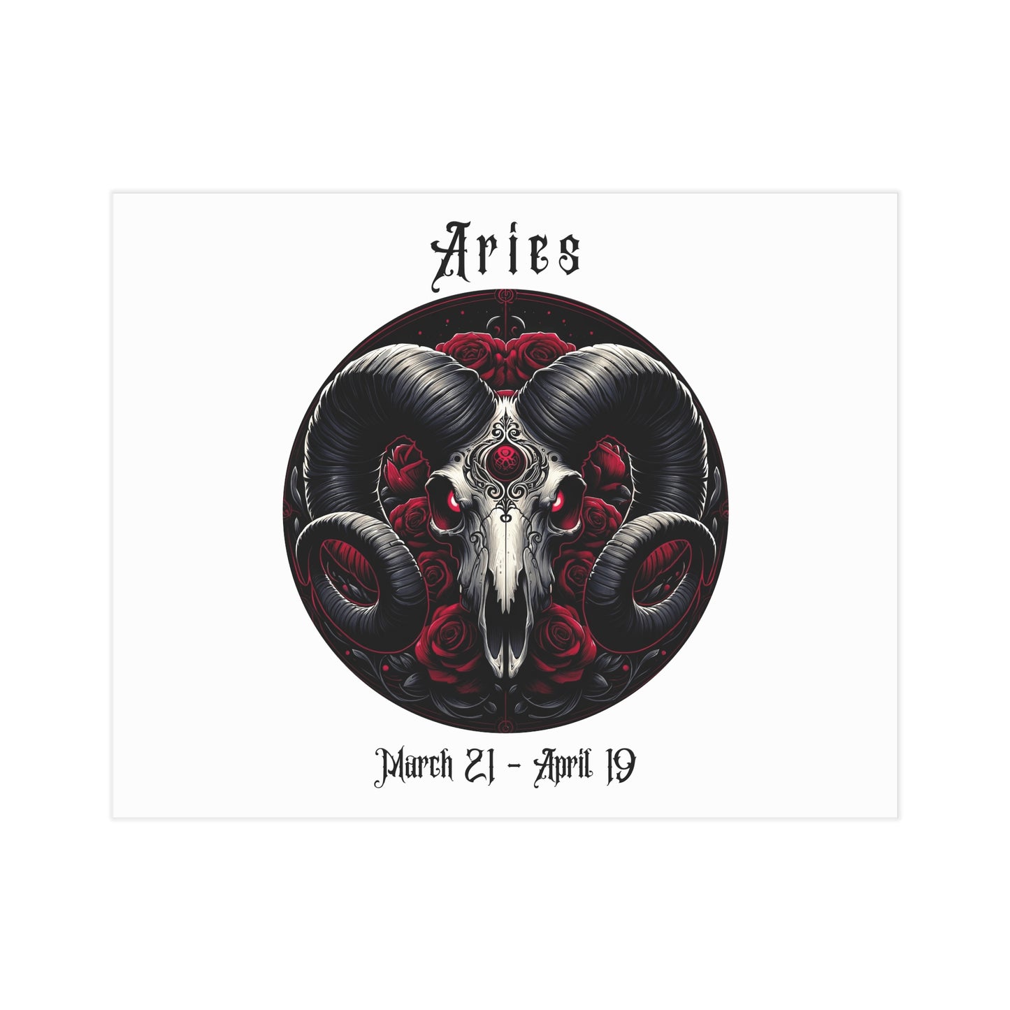 Gothic Aries Unframed Prints - white