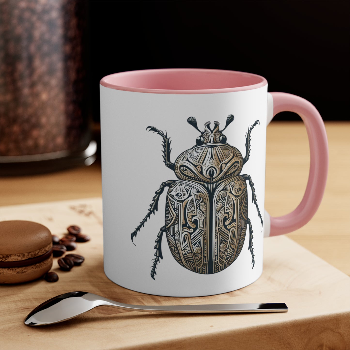 Carved Beetle Colorful Accent Mugs, 11oz (330 ml)