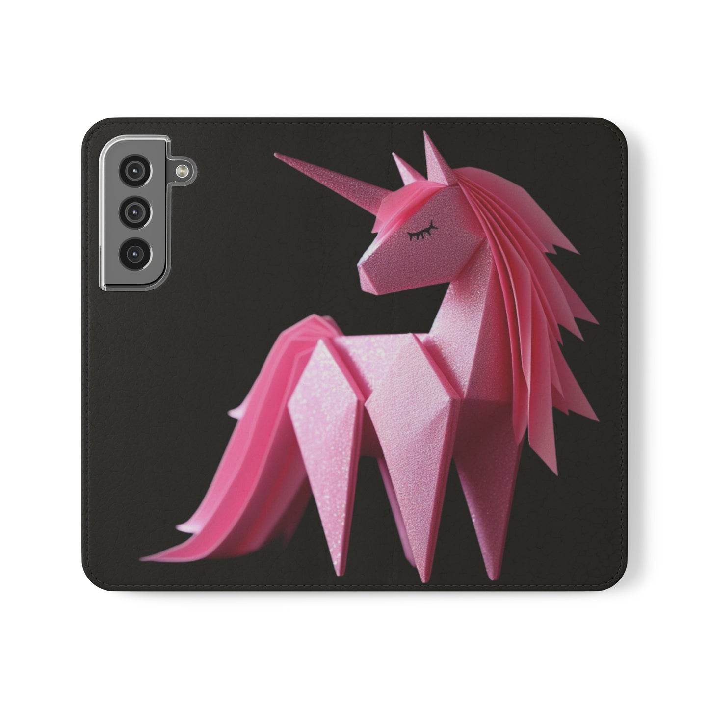 Origami Pink Unicorn Flip Cases iPhone/Samsung