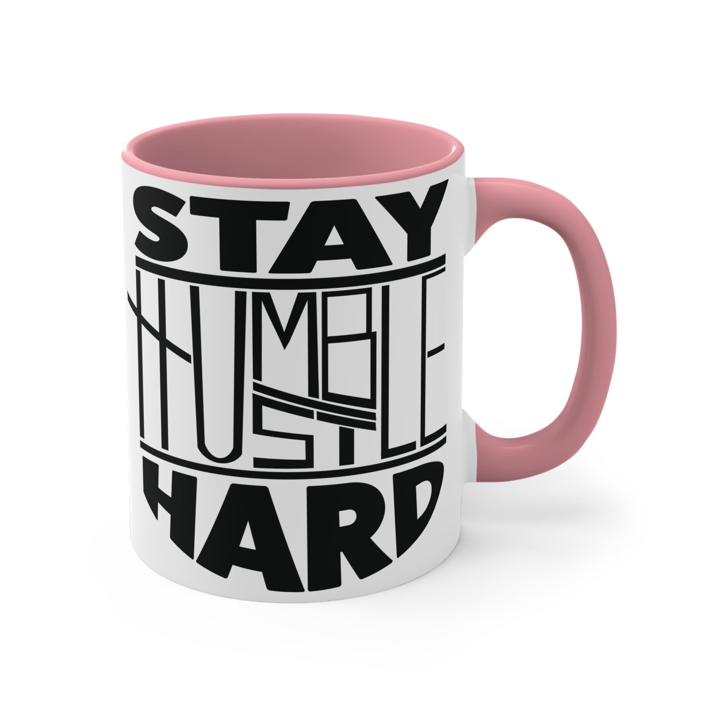 Stay Humble Hustle Hard Workout Colorful Accent Mug 11oz - For Gym Fitness Enthusiasts