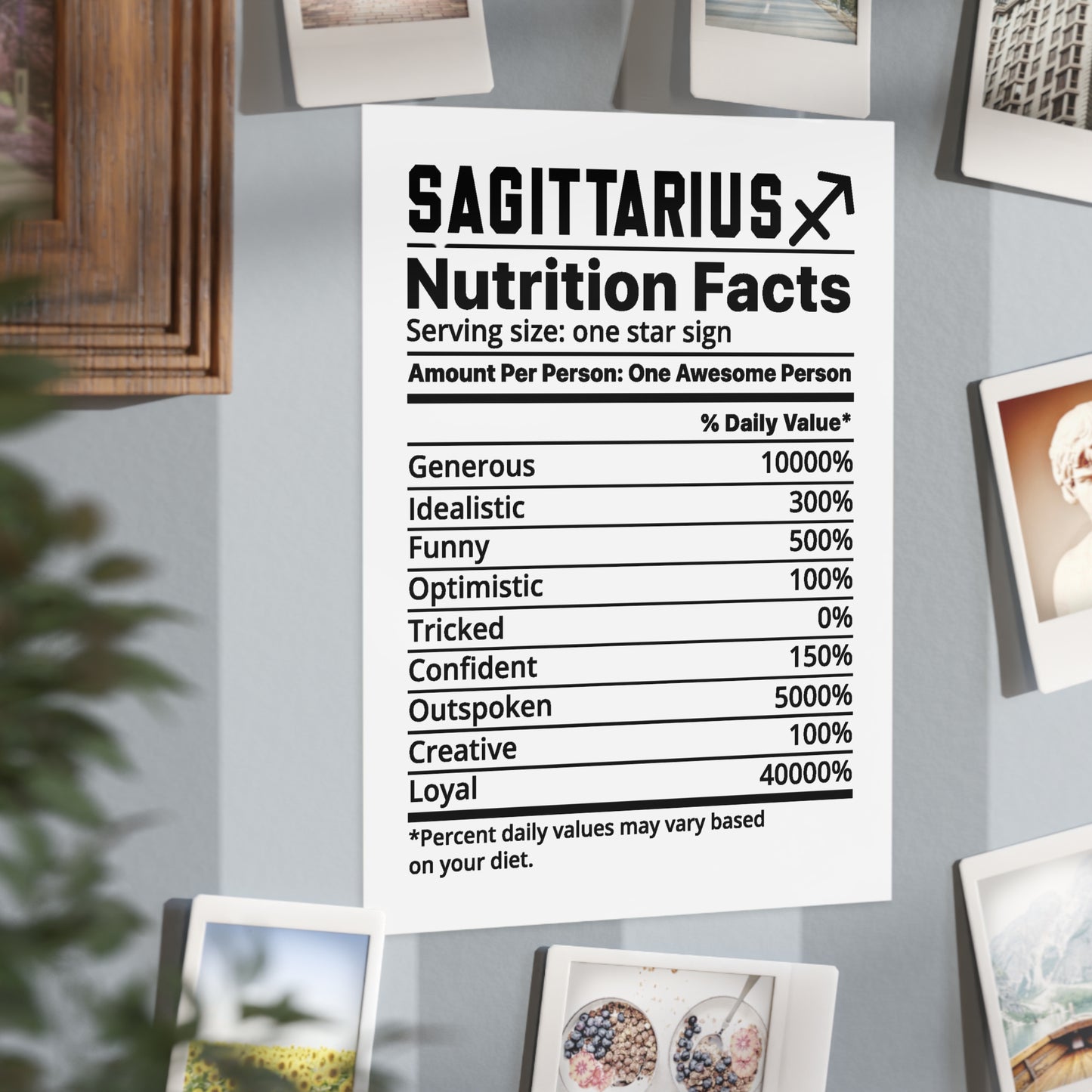 Sagittarius Nutrition Unframed Prints - white