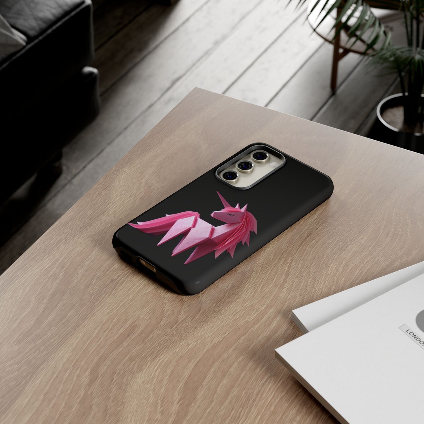 Origami Pink Unicorn Tough Cases iPhone/Google/Samsung