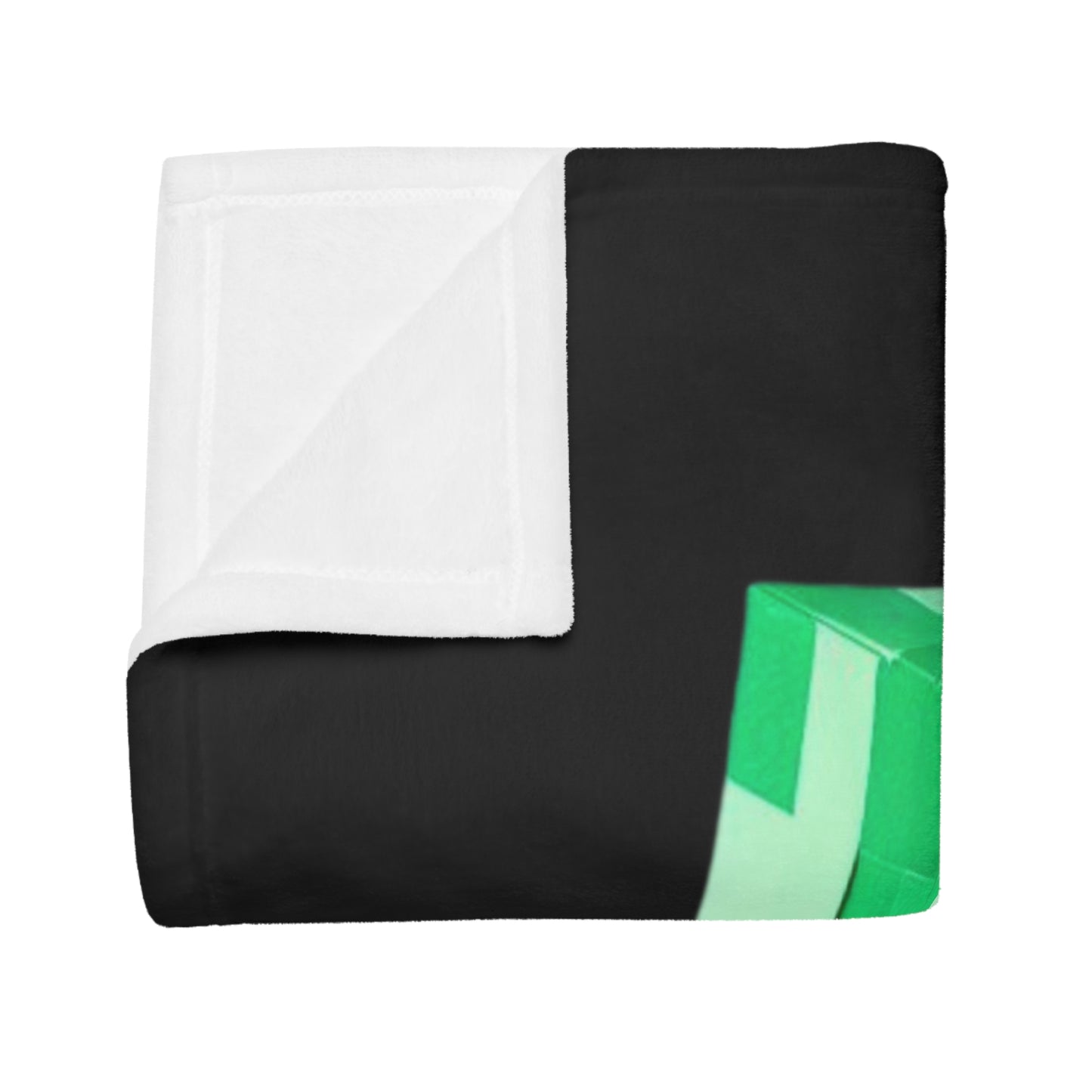 Origami Creeper Plush Fleece Blanket - Black