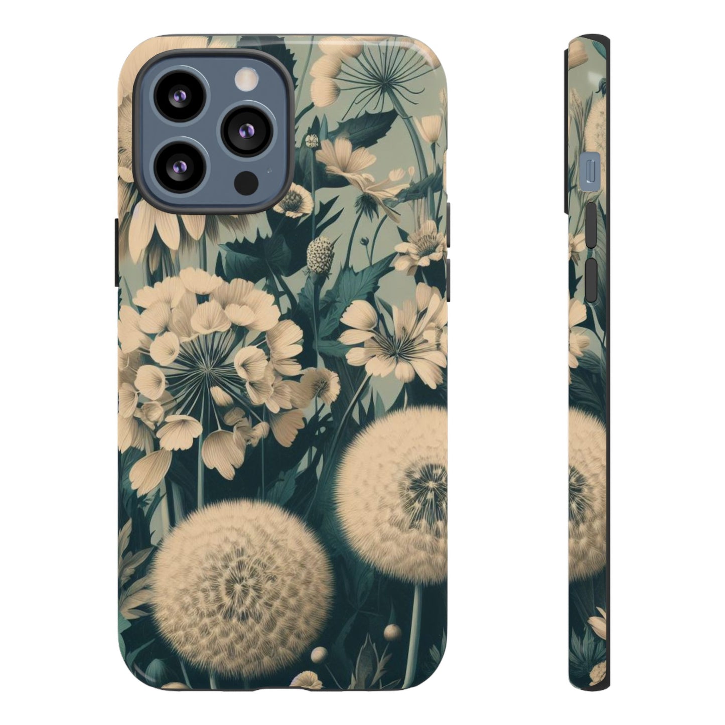 Blue & Cream Flowers Tough Cases iPhone/Google/Samsung