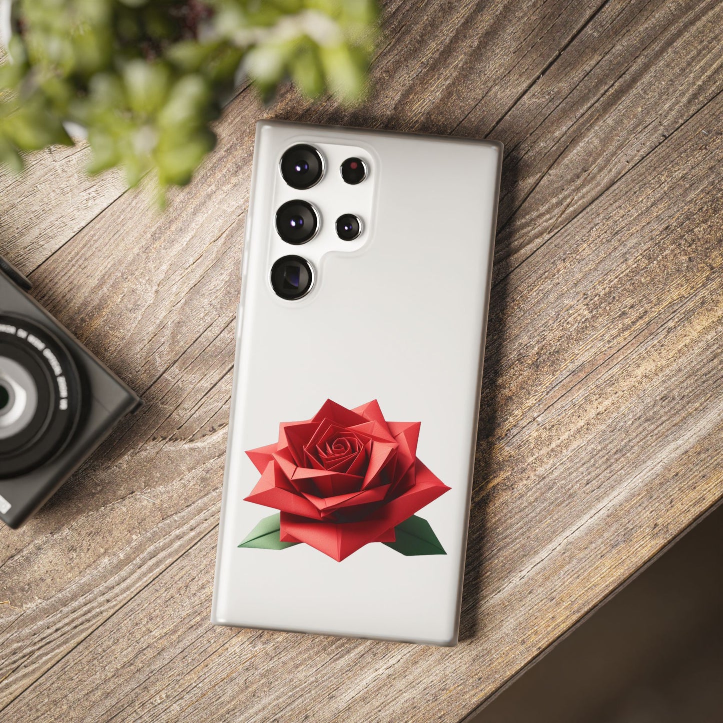 Origami Red Rose Flexi Cases