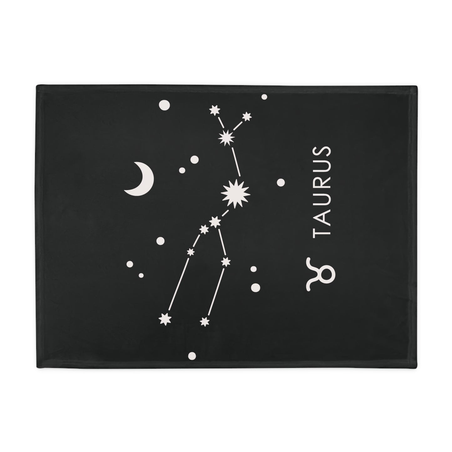 Taurus Star Map Plush Fleece Blanket - black