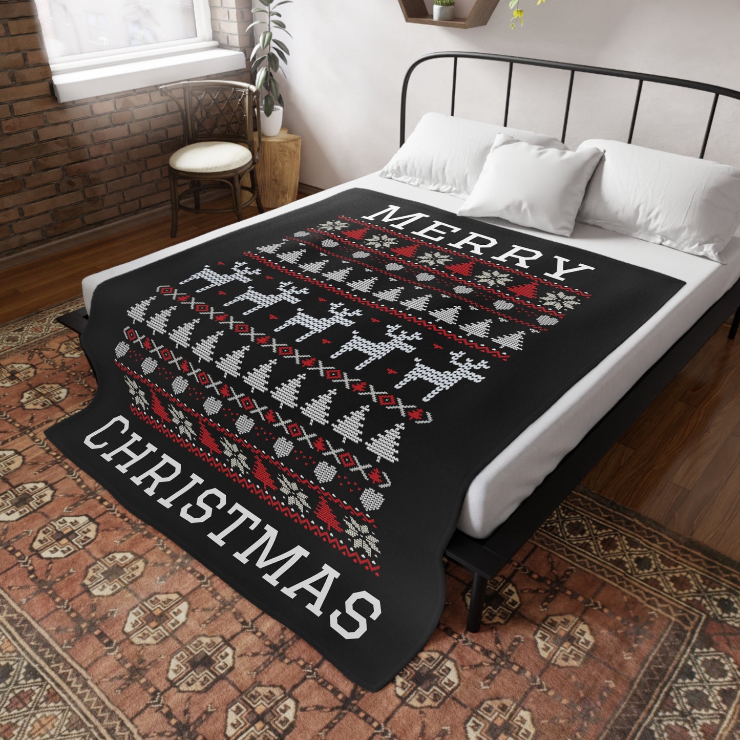 Ugly Christmas Sweater Plush Fleece Blanket #3