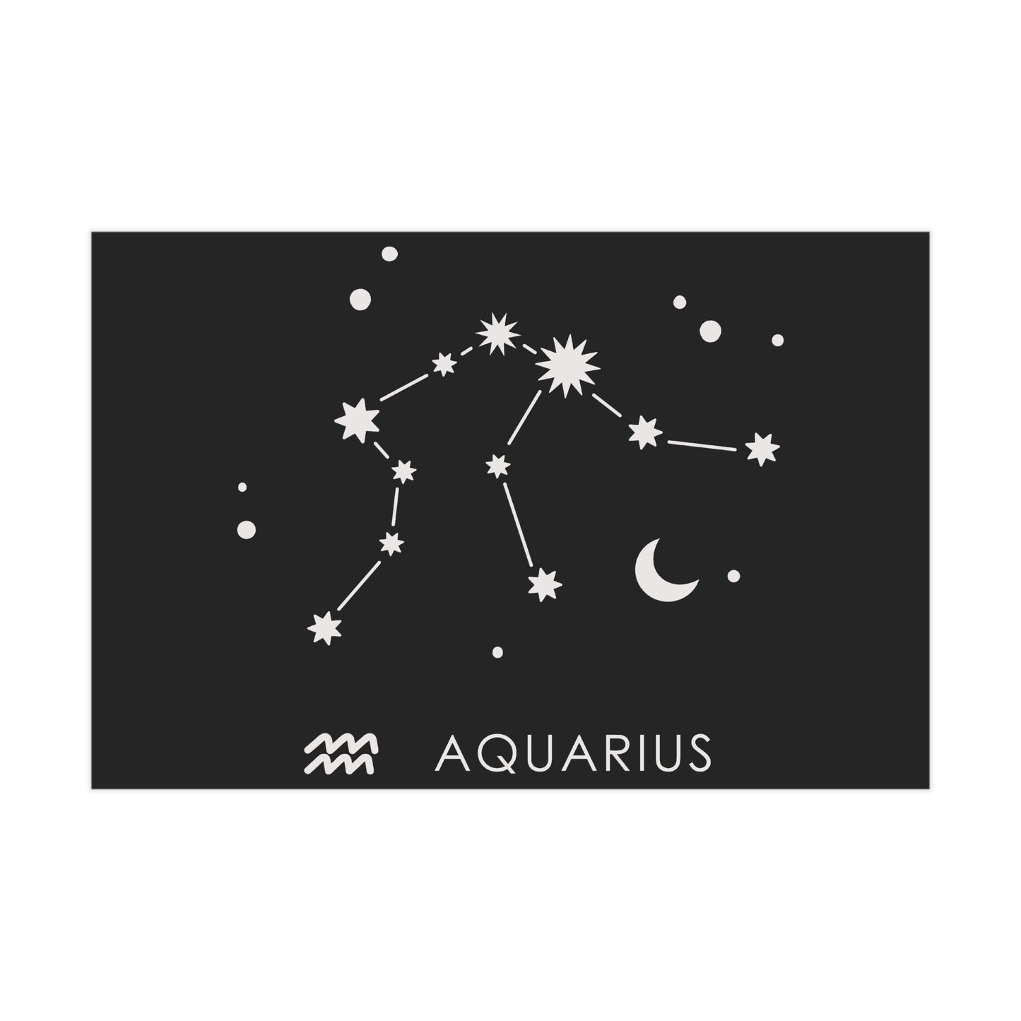 Aquarius Starmap Unframed Prints - black