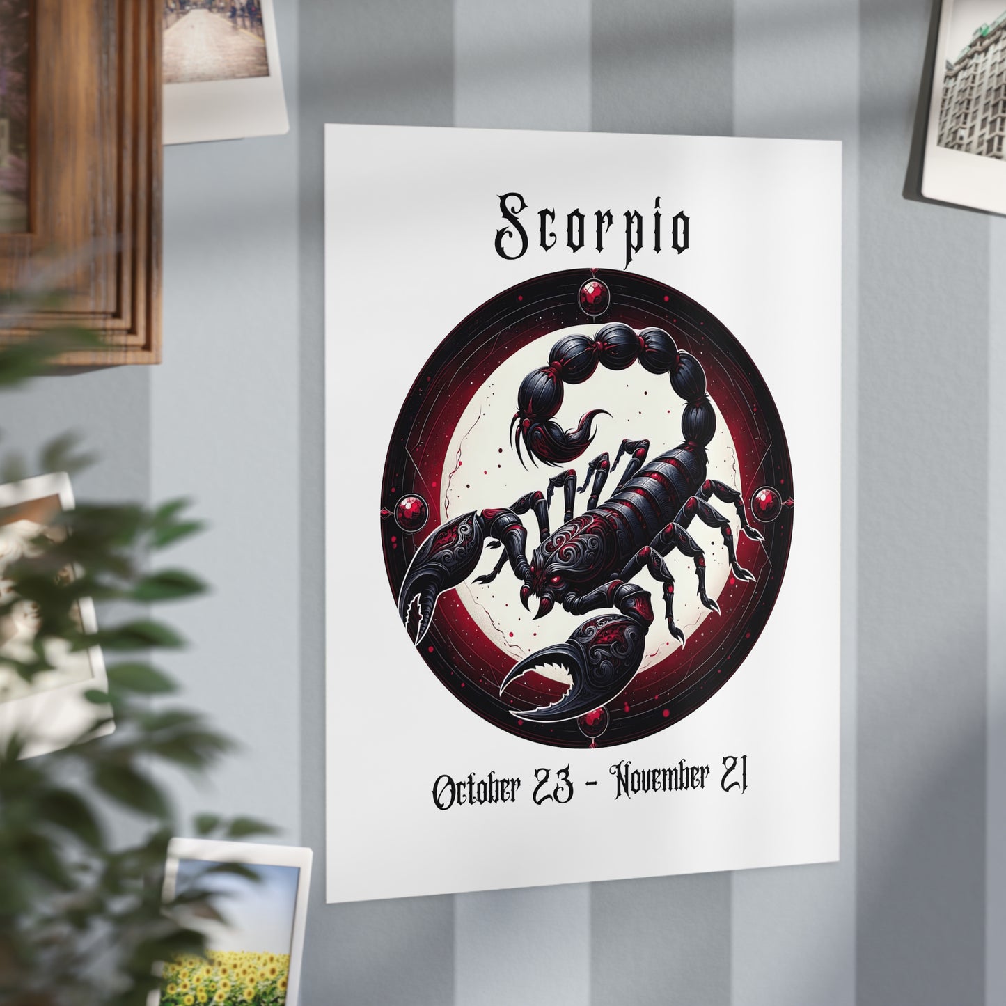 Gothic Scorpio Unframed Prints - white