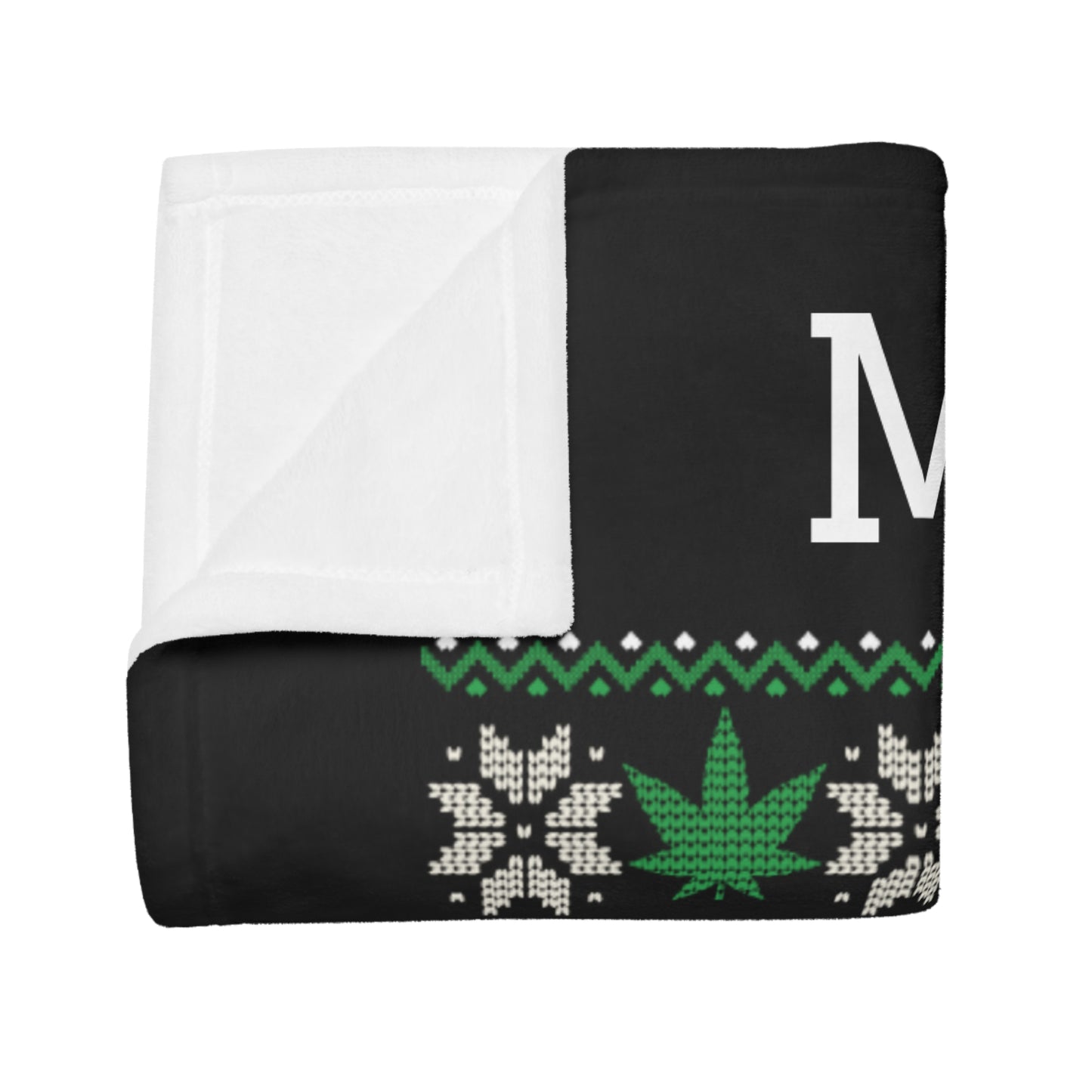 Ugly Christmas Sweater - Weed Plush Fleece Blanket