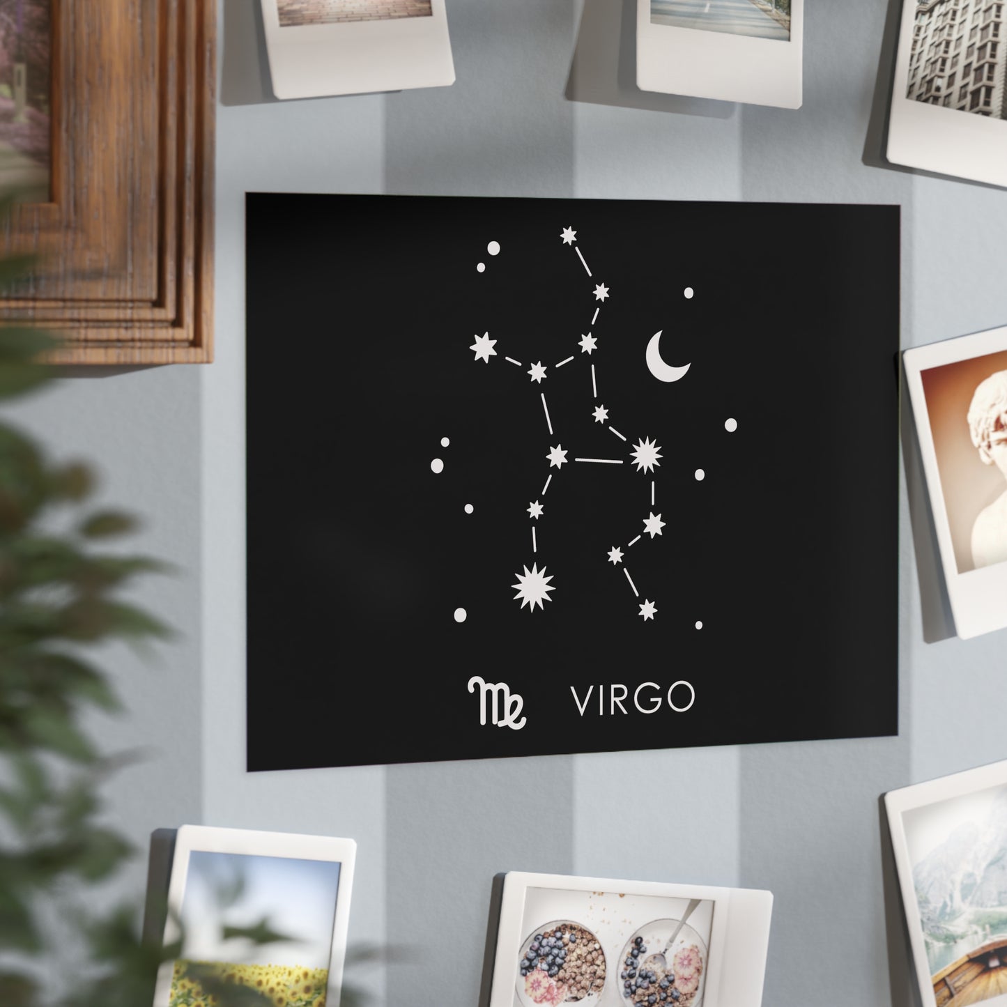 Virgo Starmap Unframed Prints - black