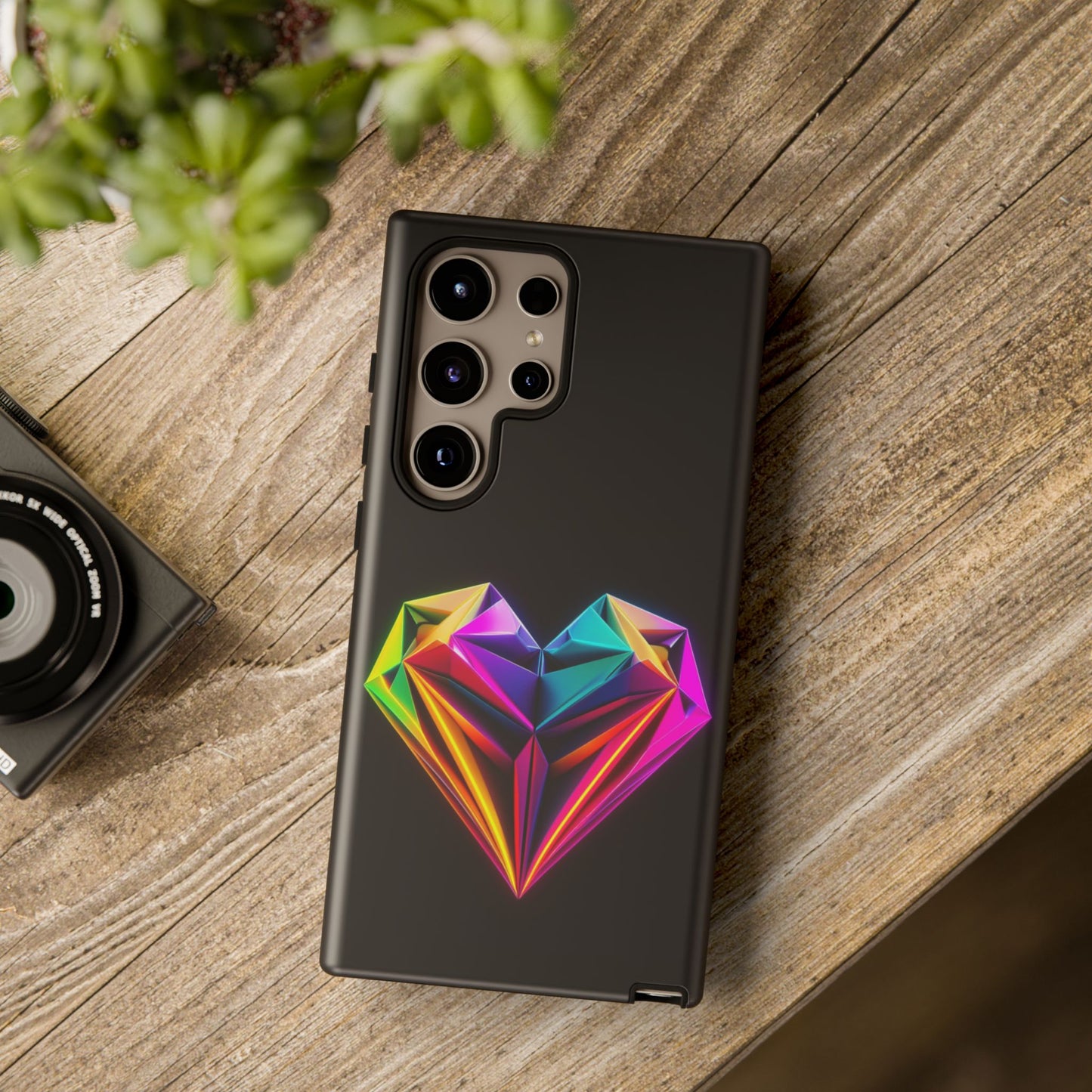 Origami Neon Heart Tough Cases iPhone/Google/Samsung