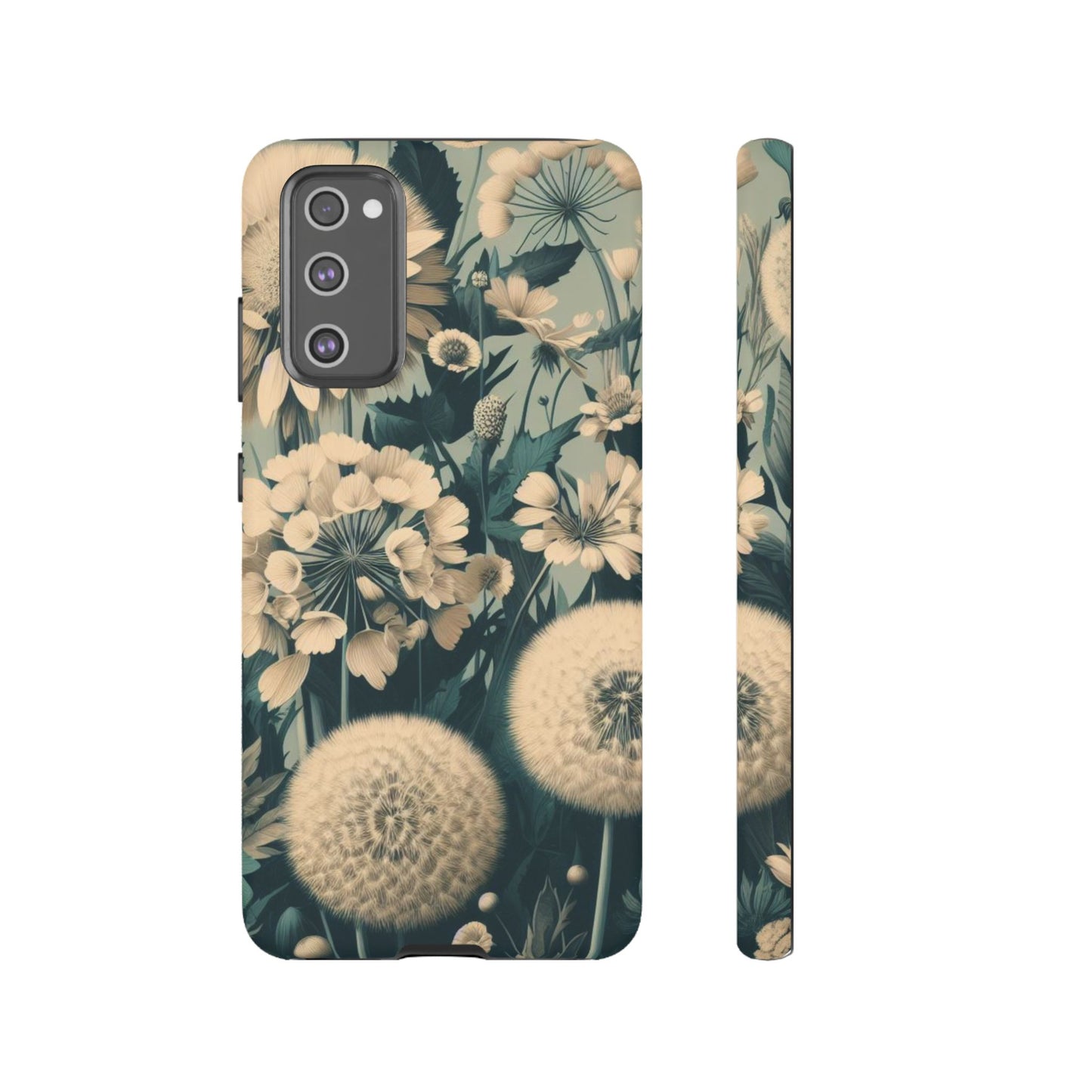 Blue & Cream Flowers Tough Cases iPhone/Google/Samsung