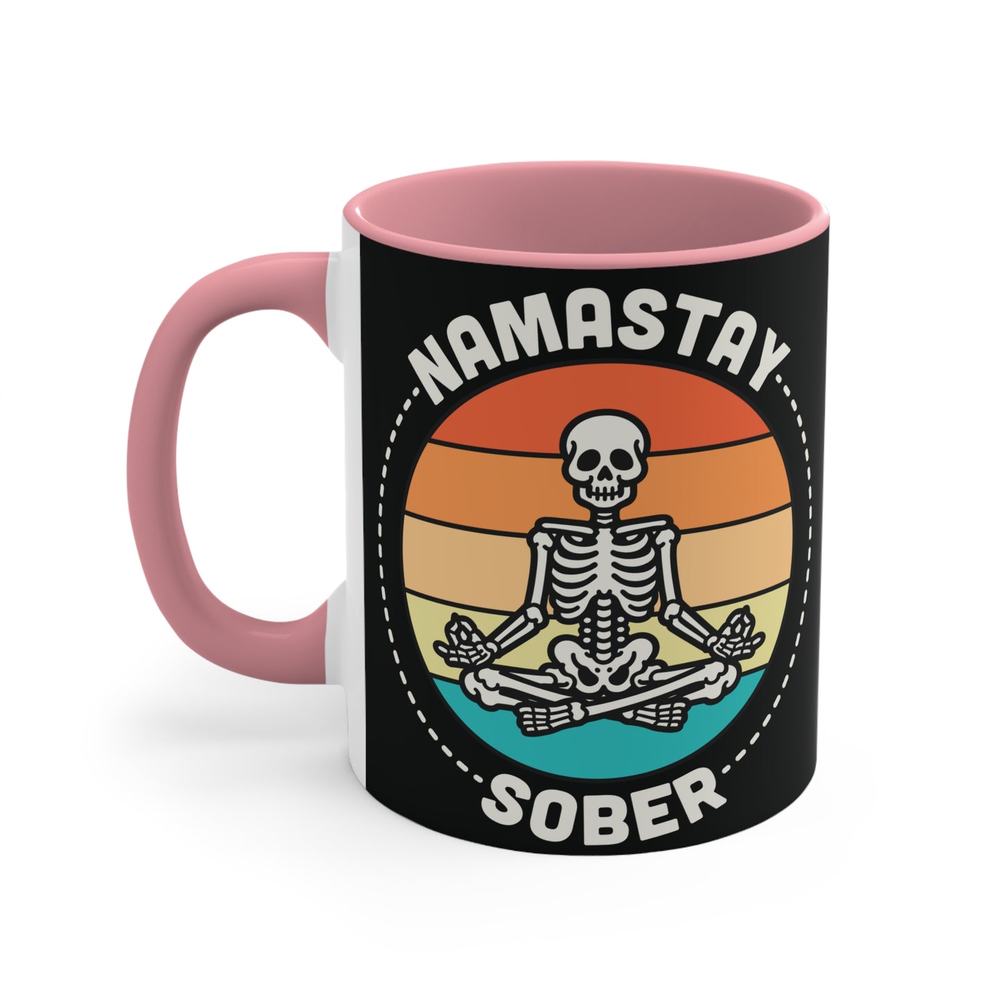 Namastay Sober Color Accent Mug 11oz - Zen Meditation Gift