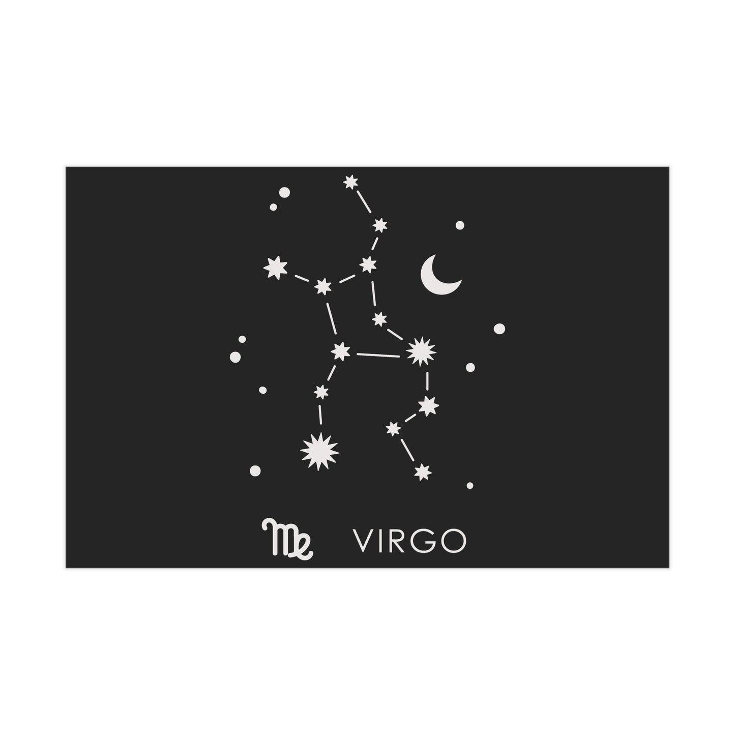 Virgo Starmap Unframed Prints - black