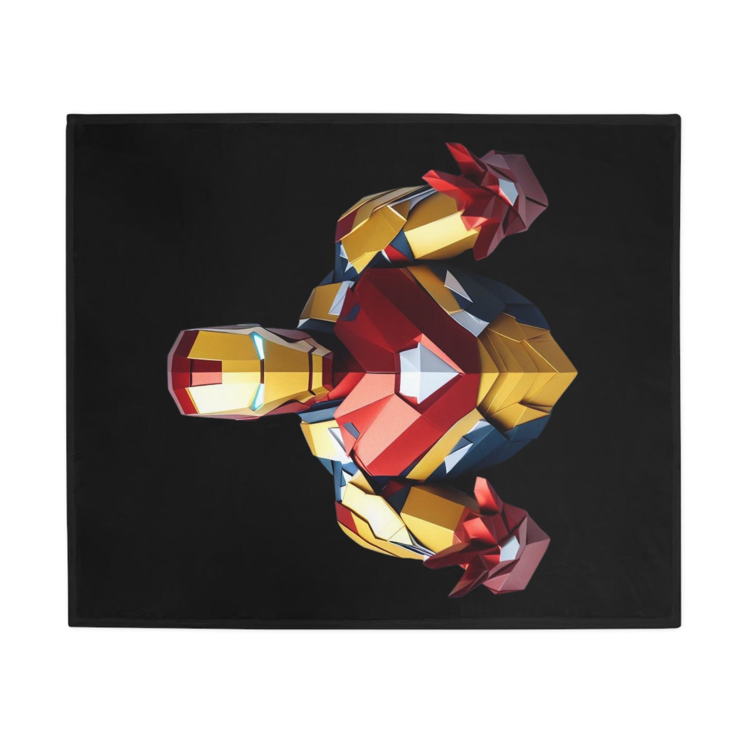 Origami IronMan Plush Fleece Blanket - Black