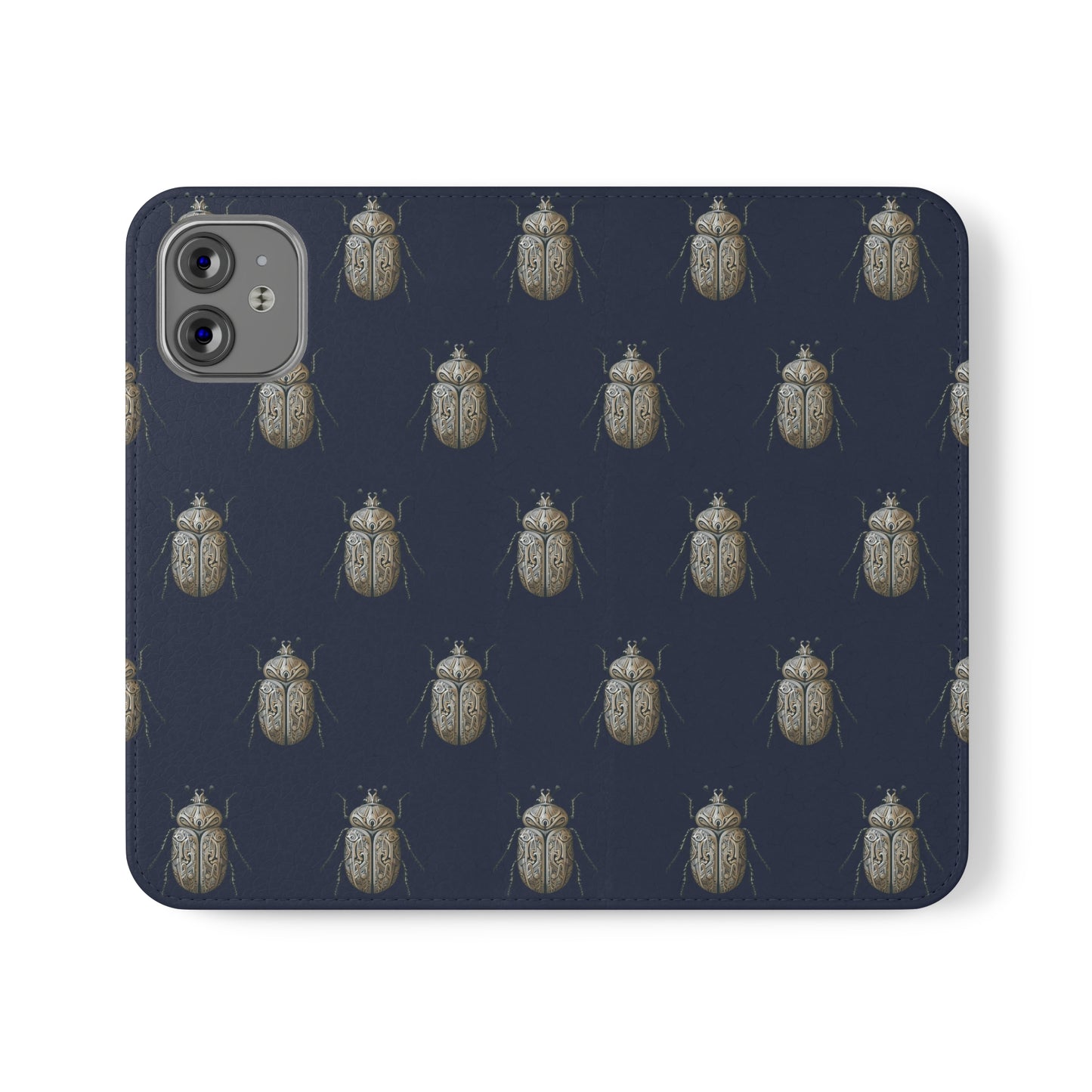 Carved Beetle Flip Cases for iPhone/Samsung - navy